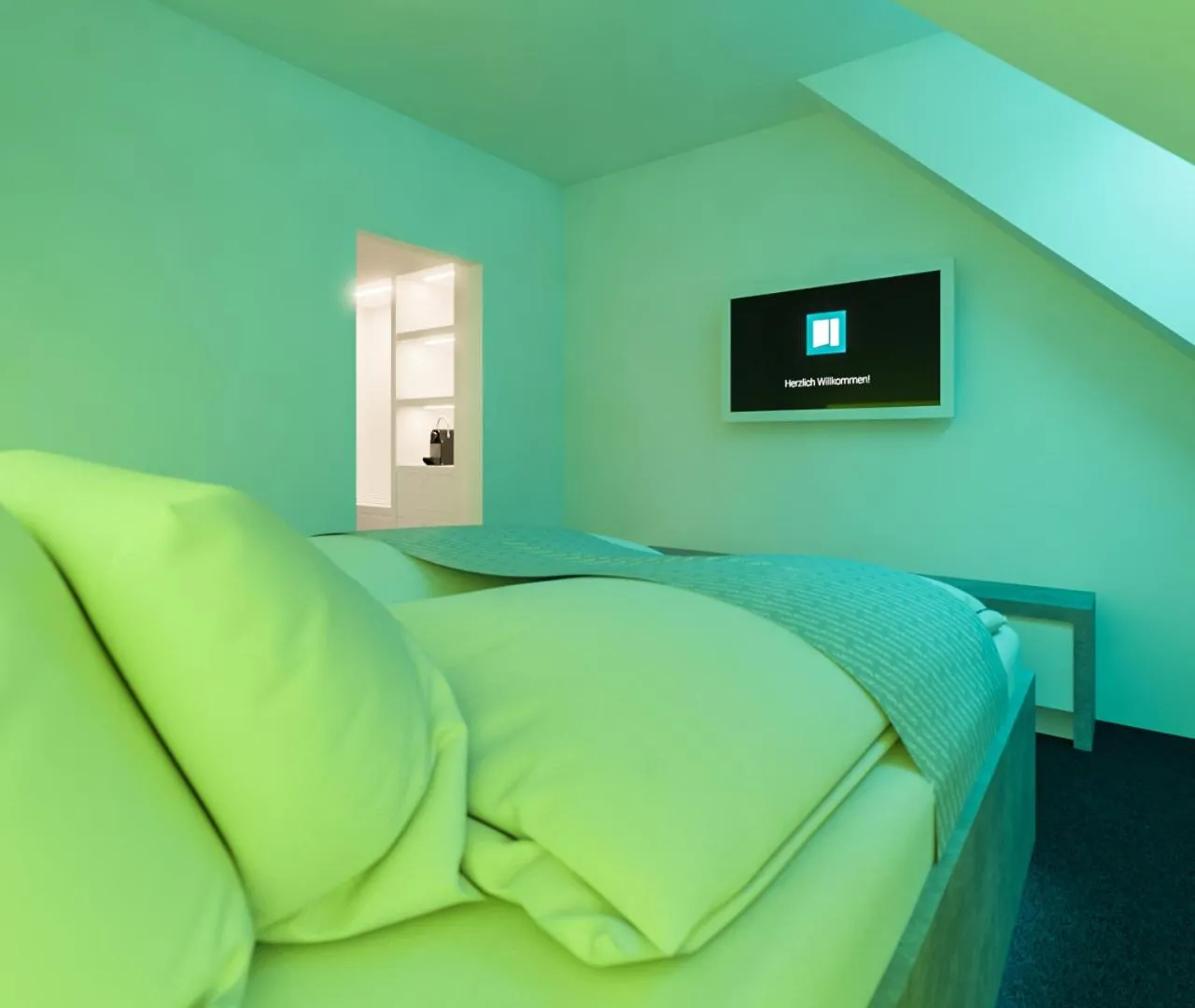 Bed in smartel at The Unbrexit