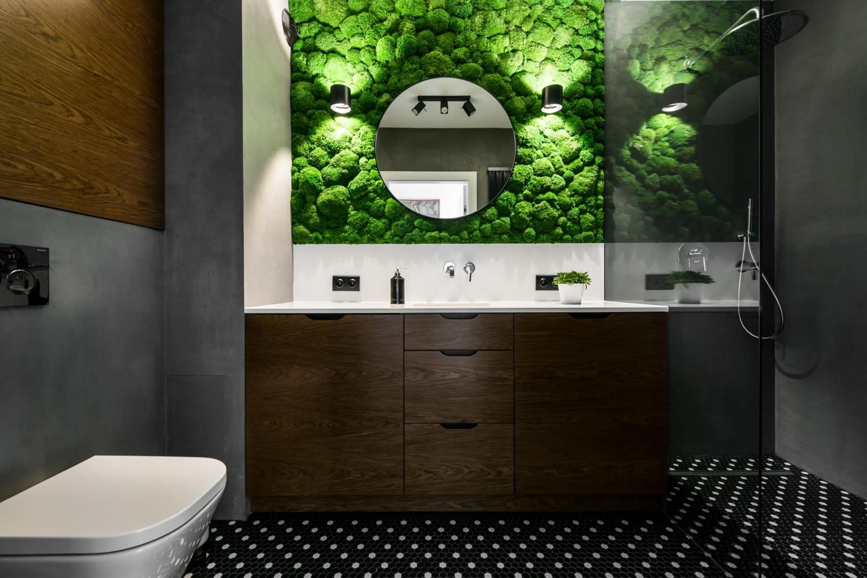 Shower in Moss Apartment