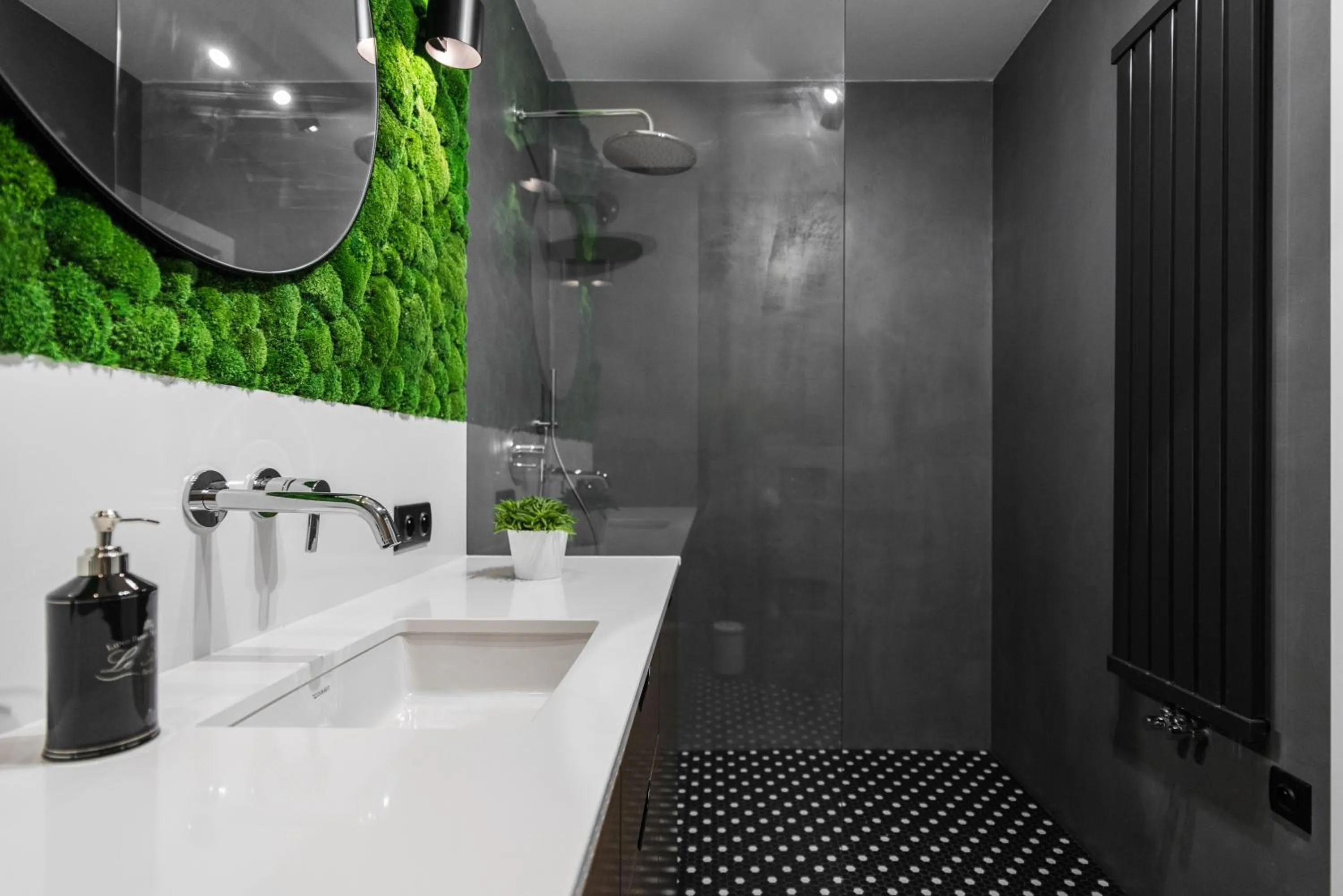 Shower in Moss Apartment