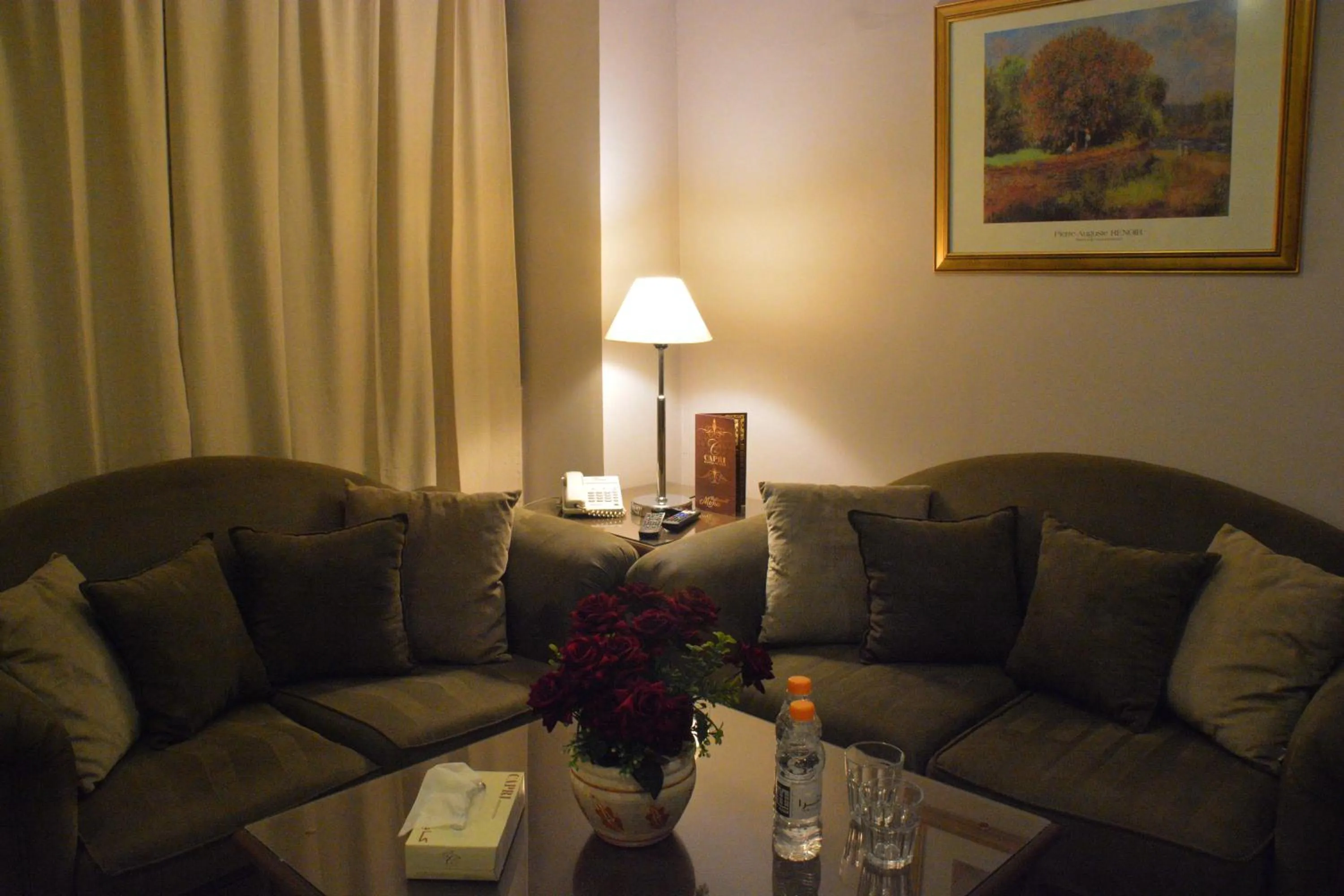 Seating area in Capri Hotel Suites