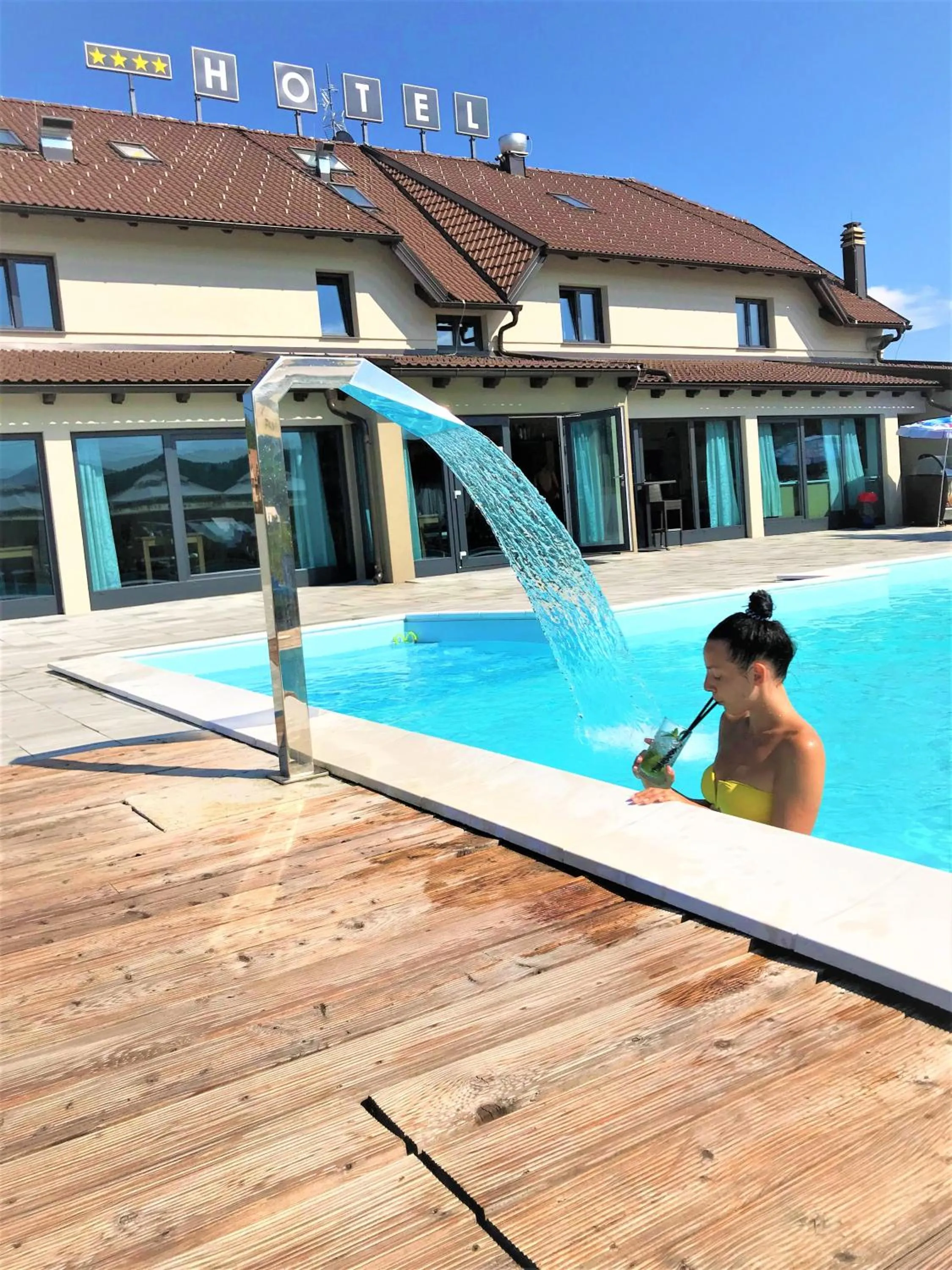 People in 16 Lakes Hotel