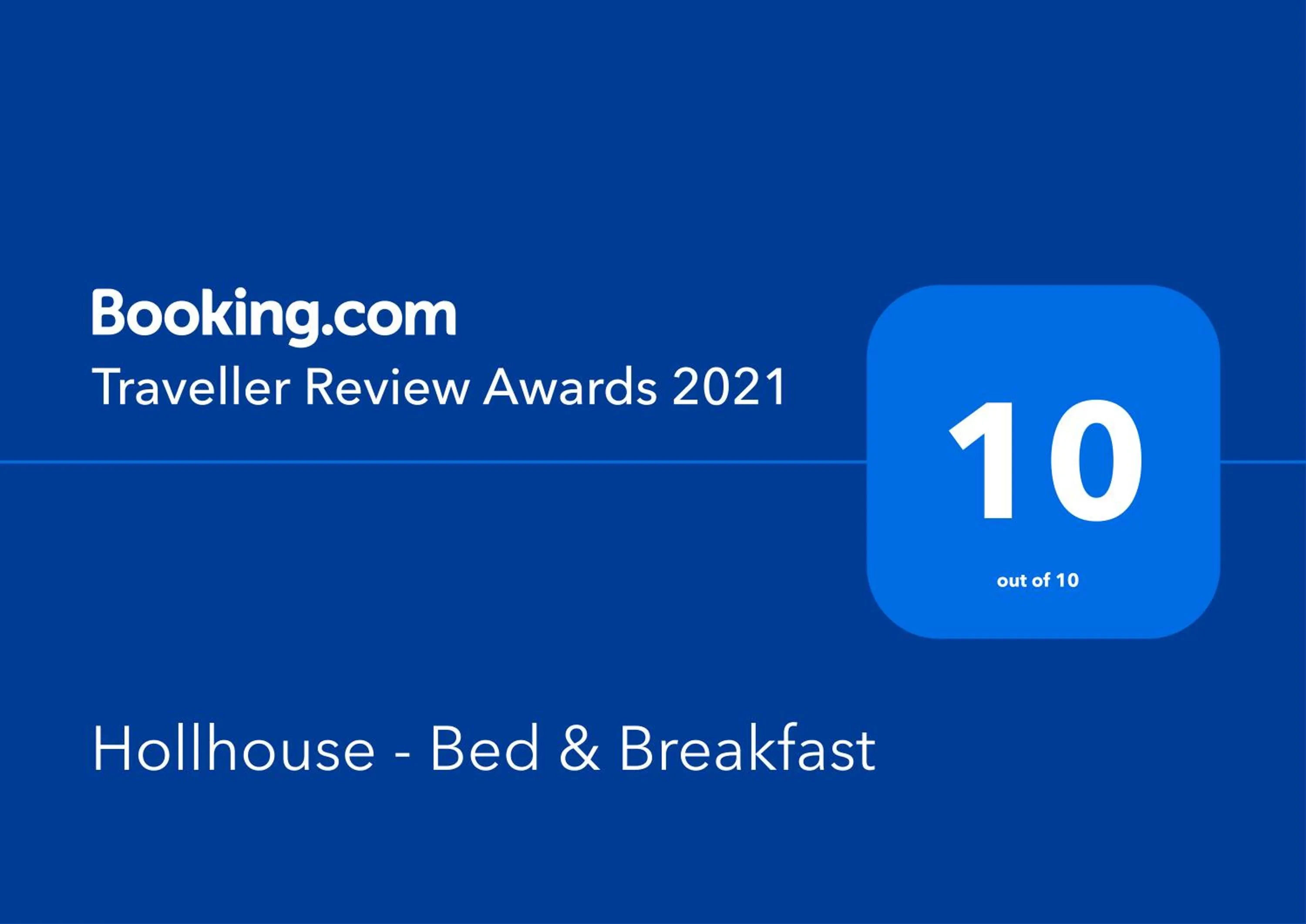 Certificate/Award in Hollhouse - Bed & Breakfast