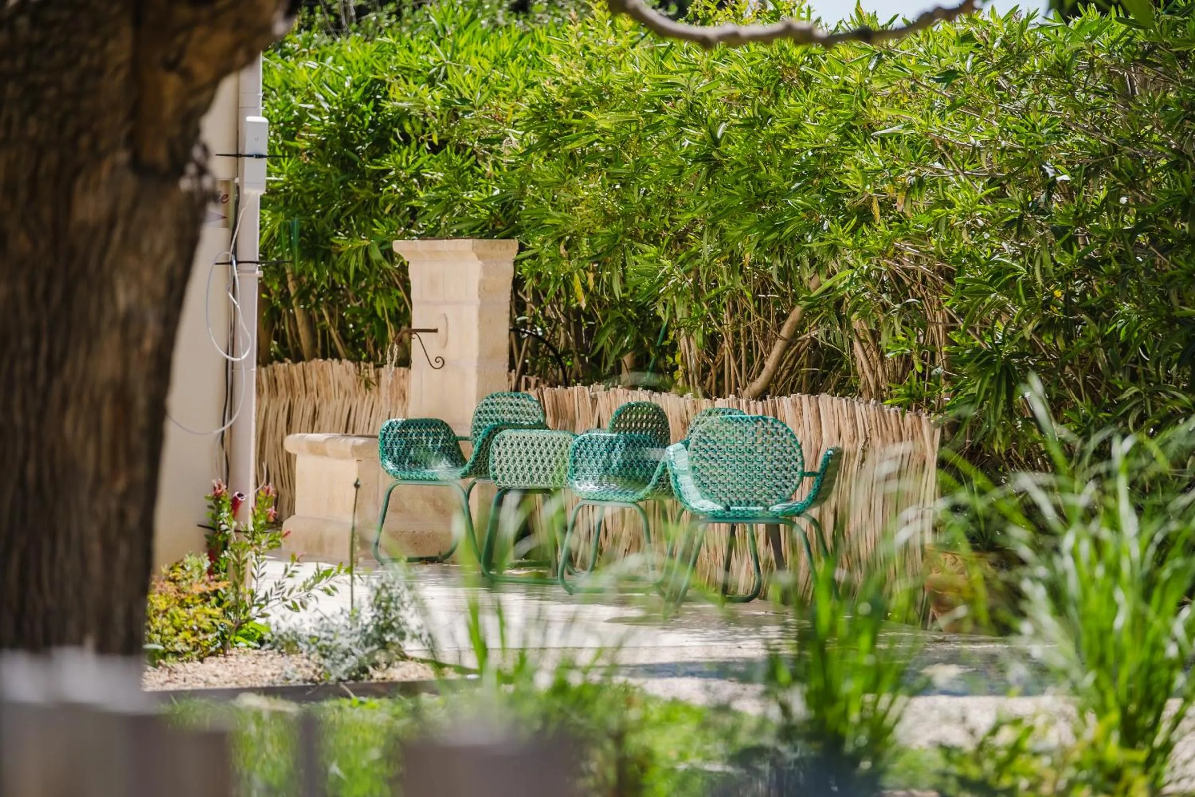 Garden in Logis Hotel des Granges