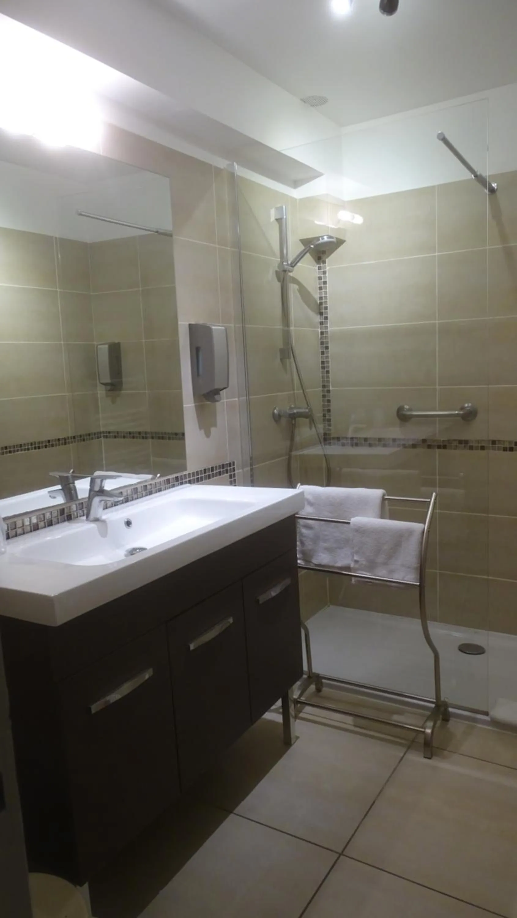 Shower in Logis Hotel des Granges