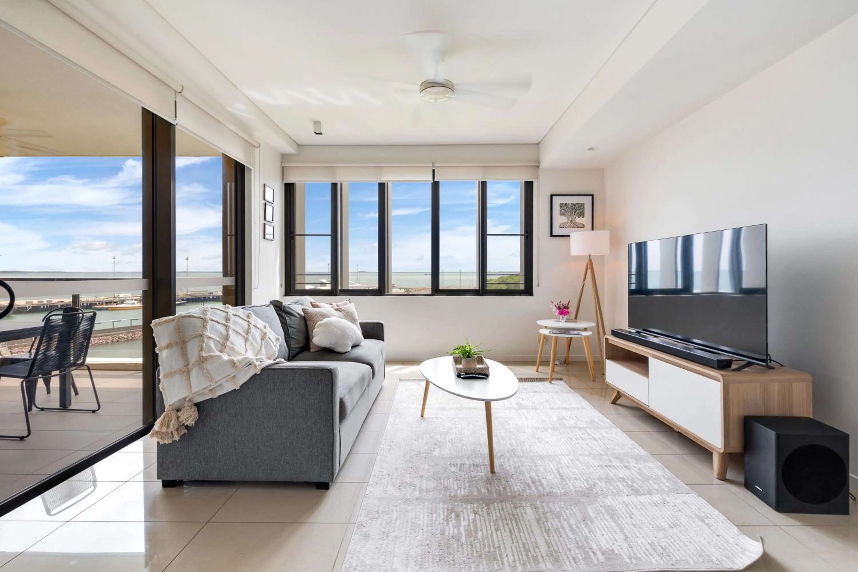 Living room in Darwin Waterfront Short Stay Apartments