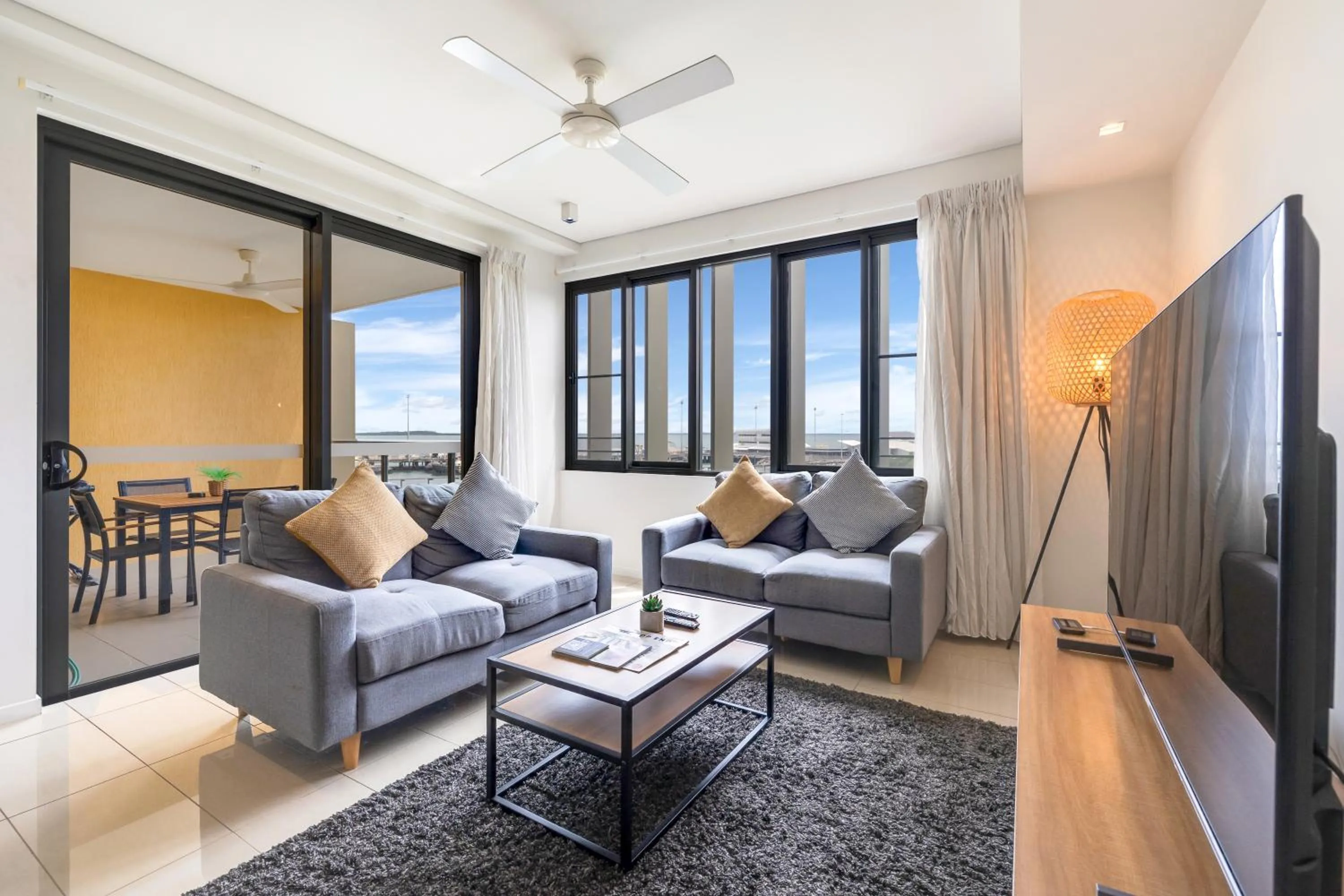 Living room in Darwin Waterfront Short Stay Apartments