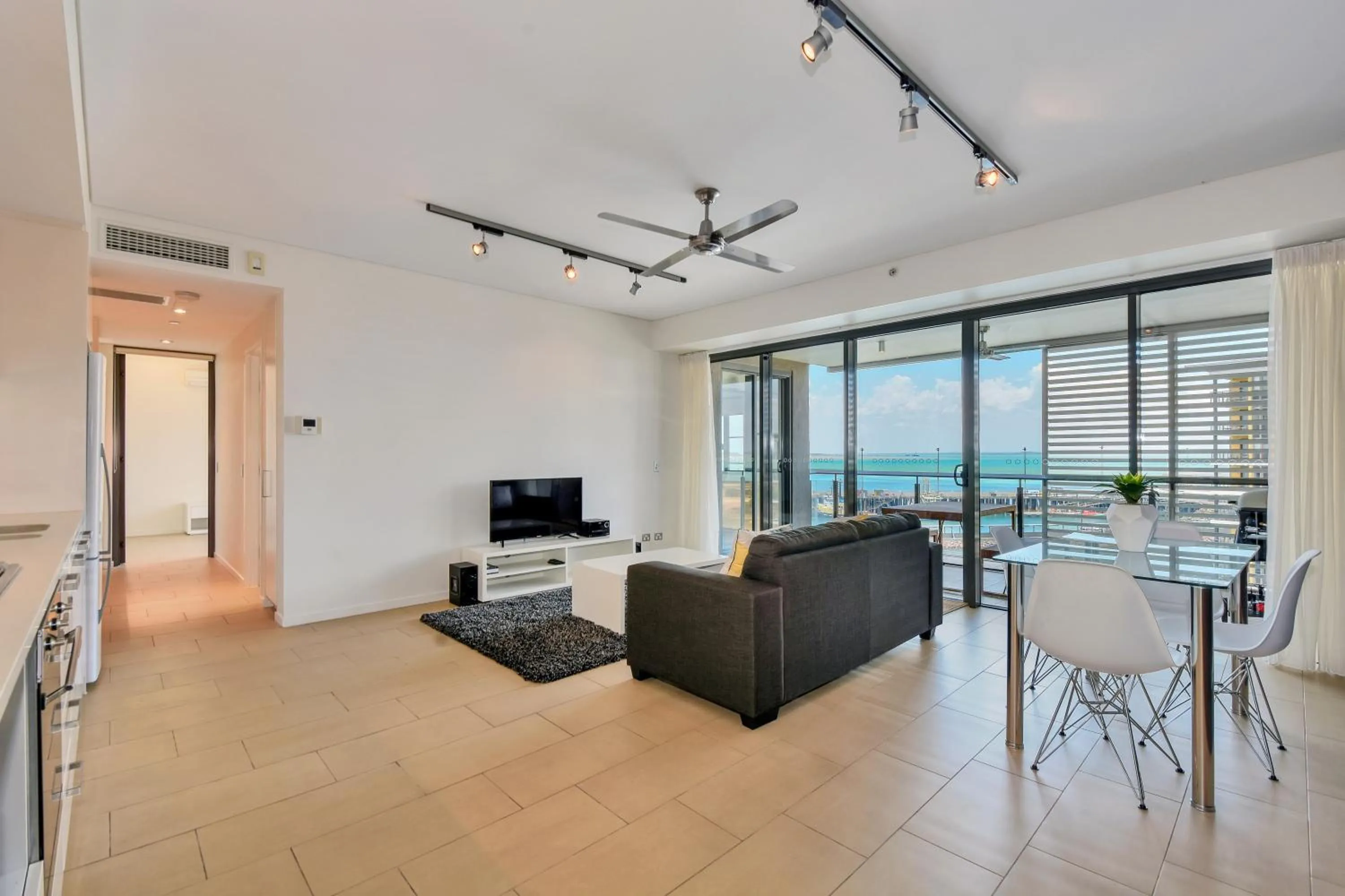 Living room in Darwin Waterfront Short Stay Apartments