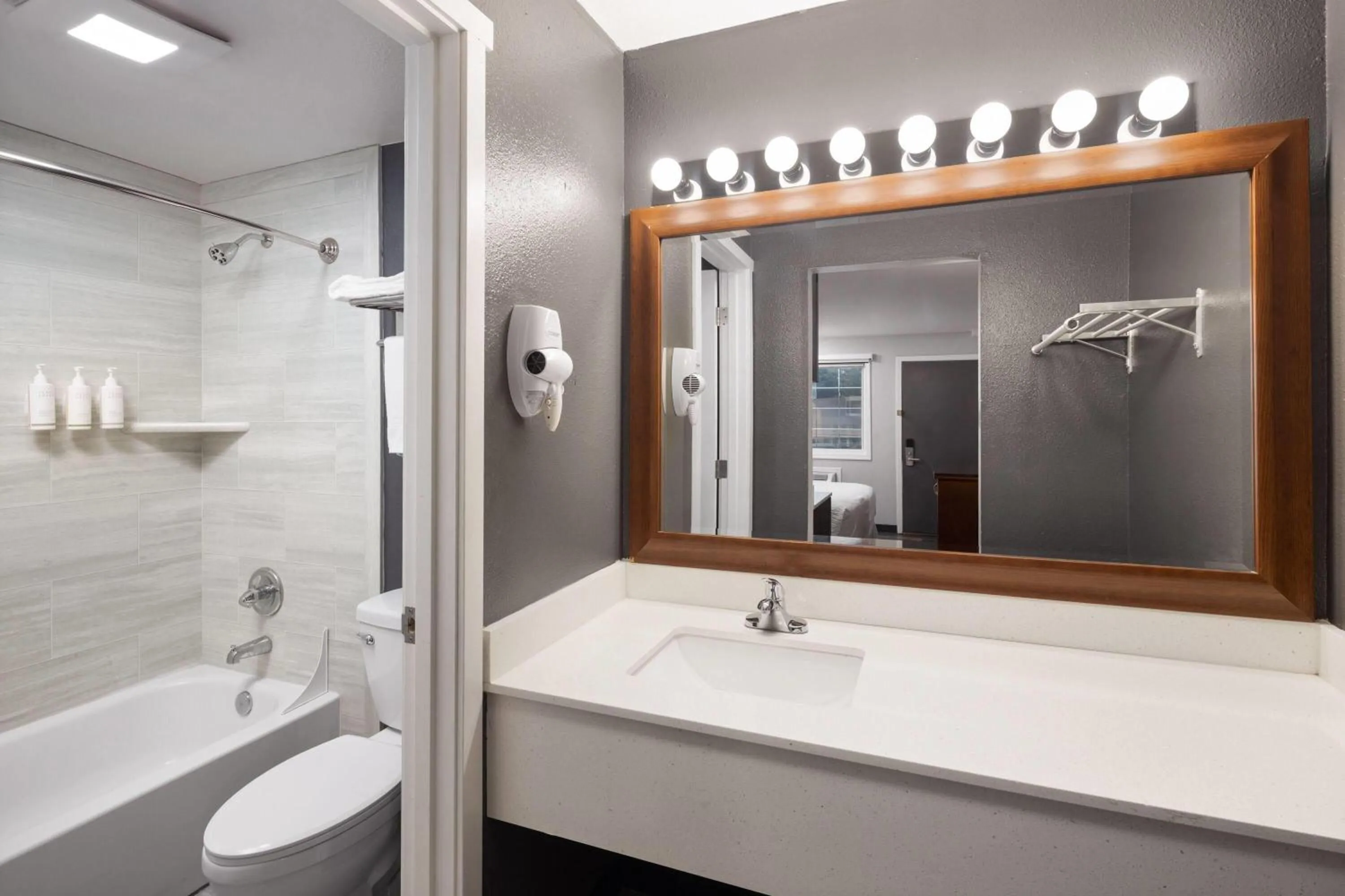 Bathroom in Basecamp Puyallup a Travelodge by Wyndham