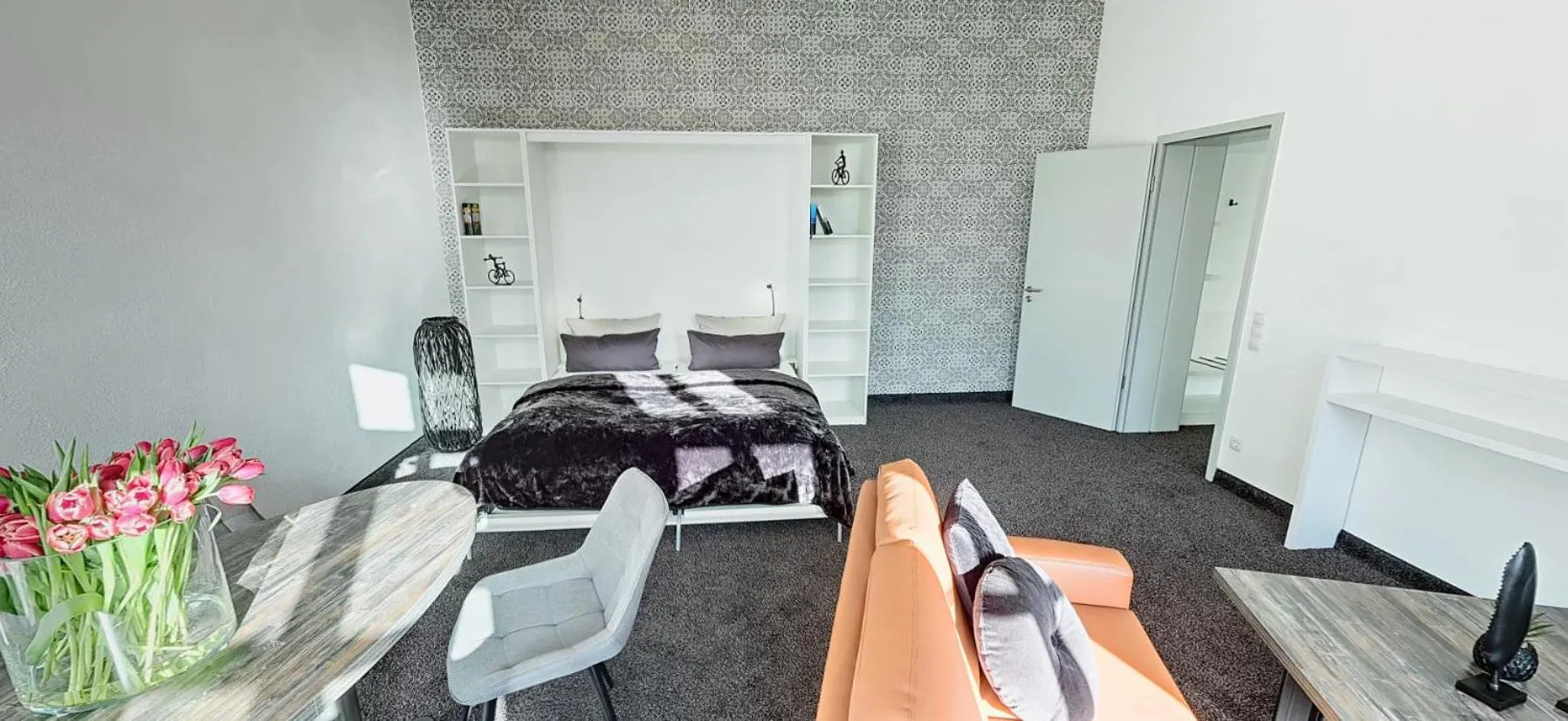 Living room, Bed in Boardinghouse Emden