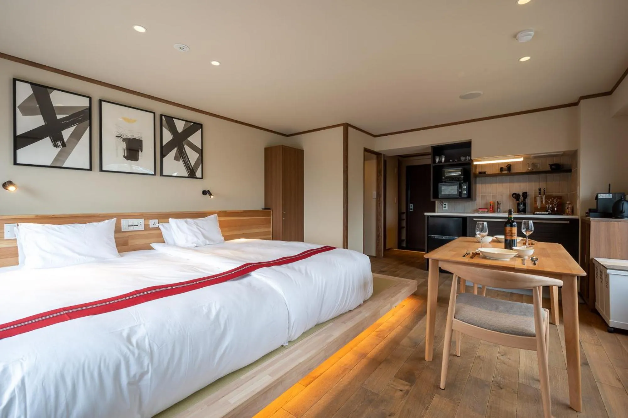 Kitchen or kitchenette, Bed in Kawamotoya