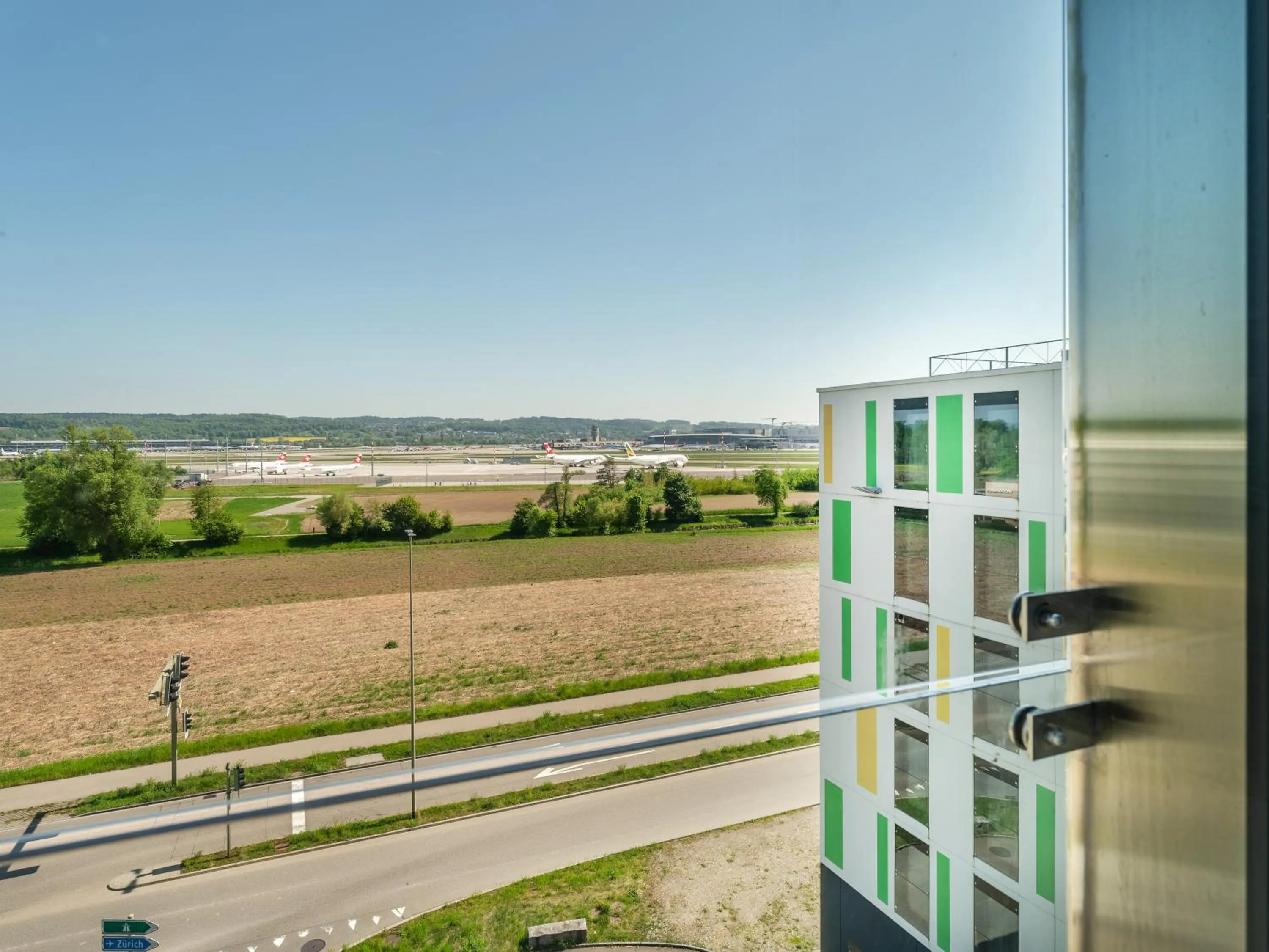 View (from property/room) in B&B HOTEL Zürich Airport