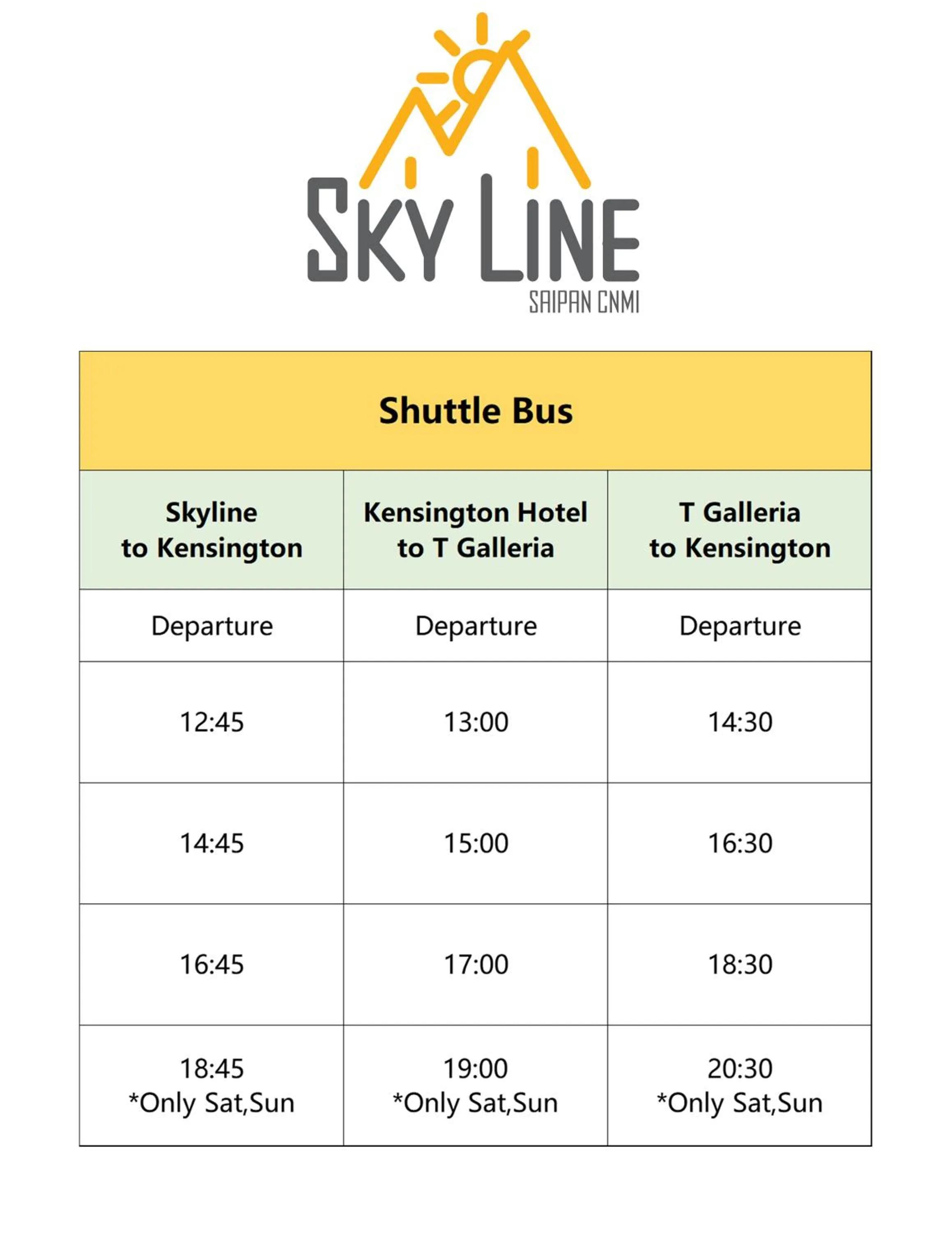 shuttle in Saipan Skyline Designers Hotel