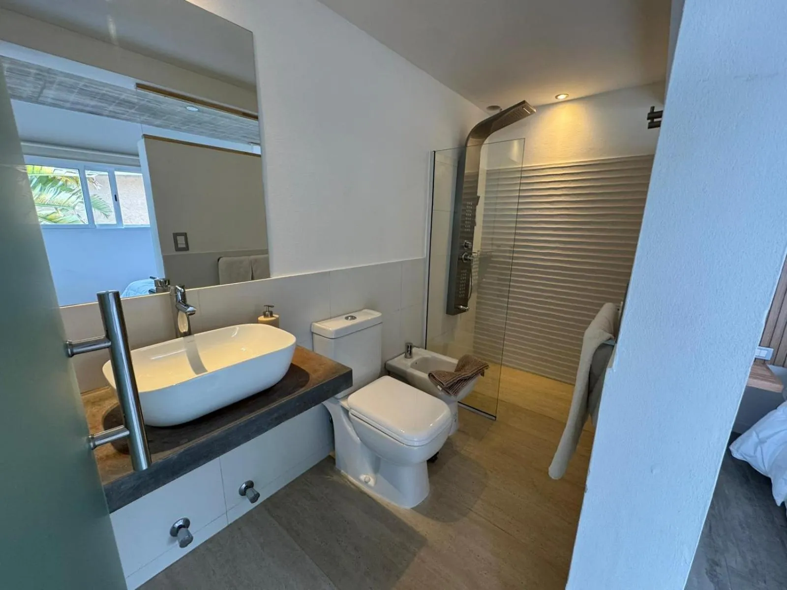 Shower in Aloe Village Aparthotel & Spa