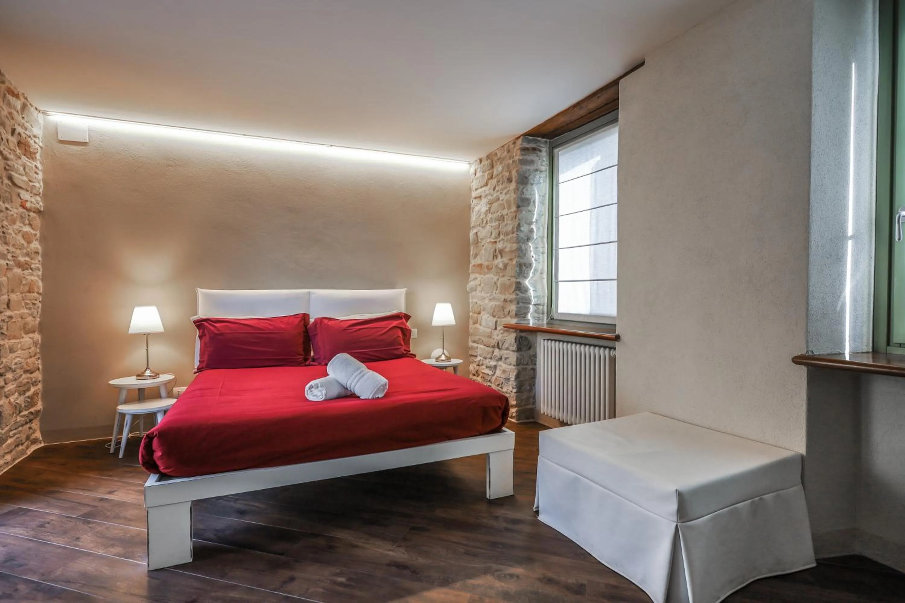 View (from property/room), Bed in Albergo del Bramante