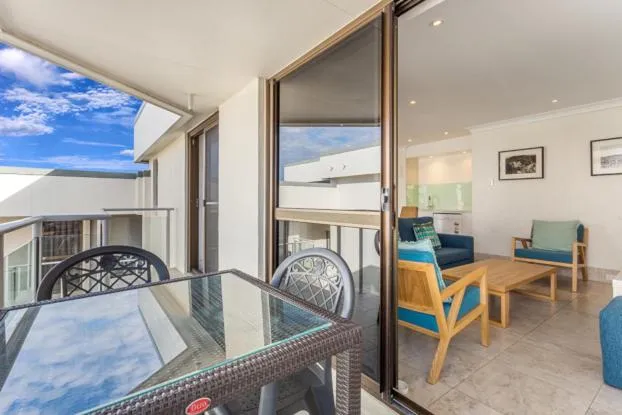 Balcony/Terrace in Bayview Beachfront Apartments, in town right on the beach