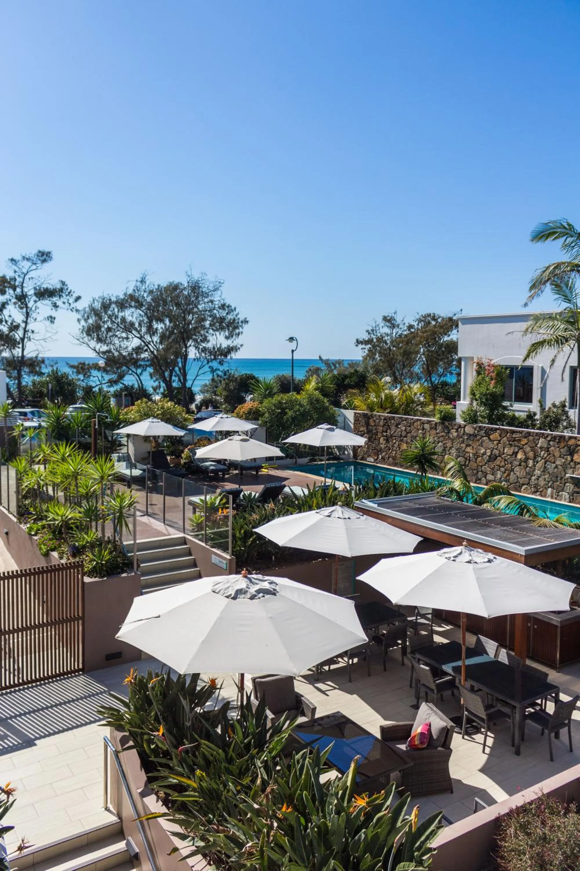 BBQ facilities in Bayview Beachfront Apartments, in town right on the beach