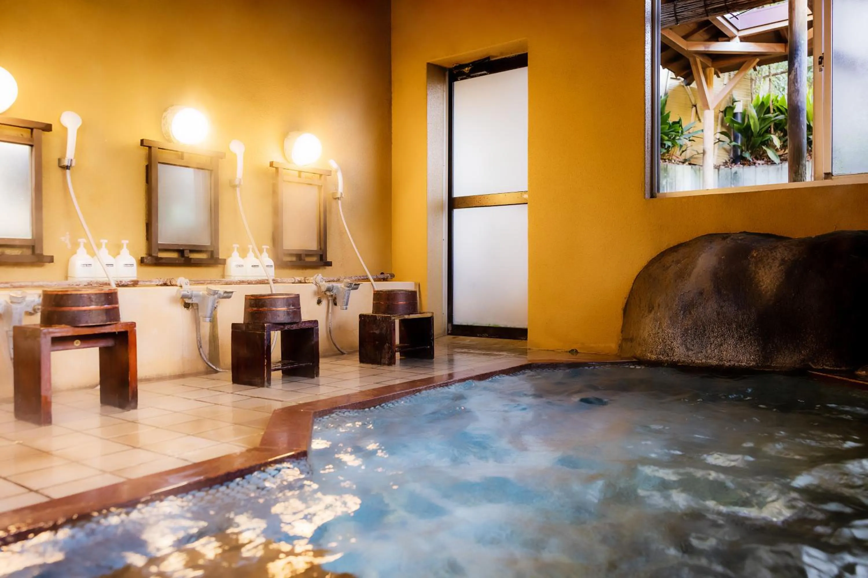 Hot Spring Bath in Hakone Onsen Ryokan Yaeikan