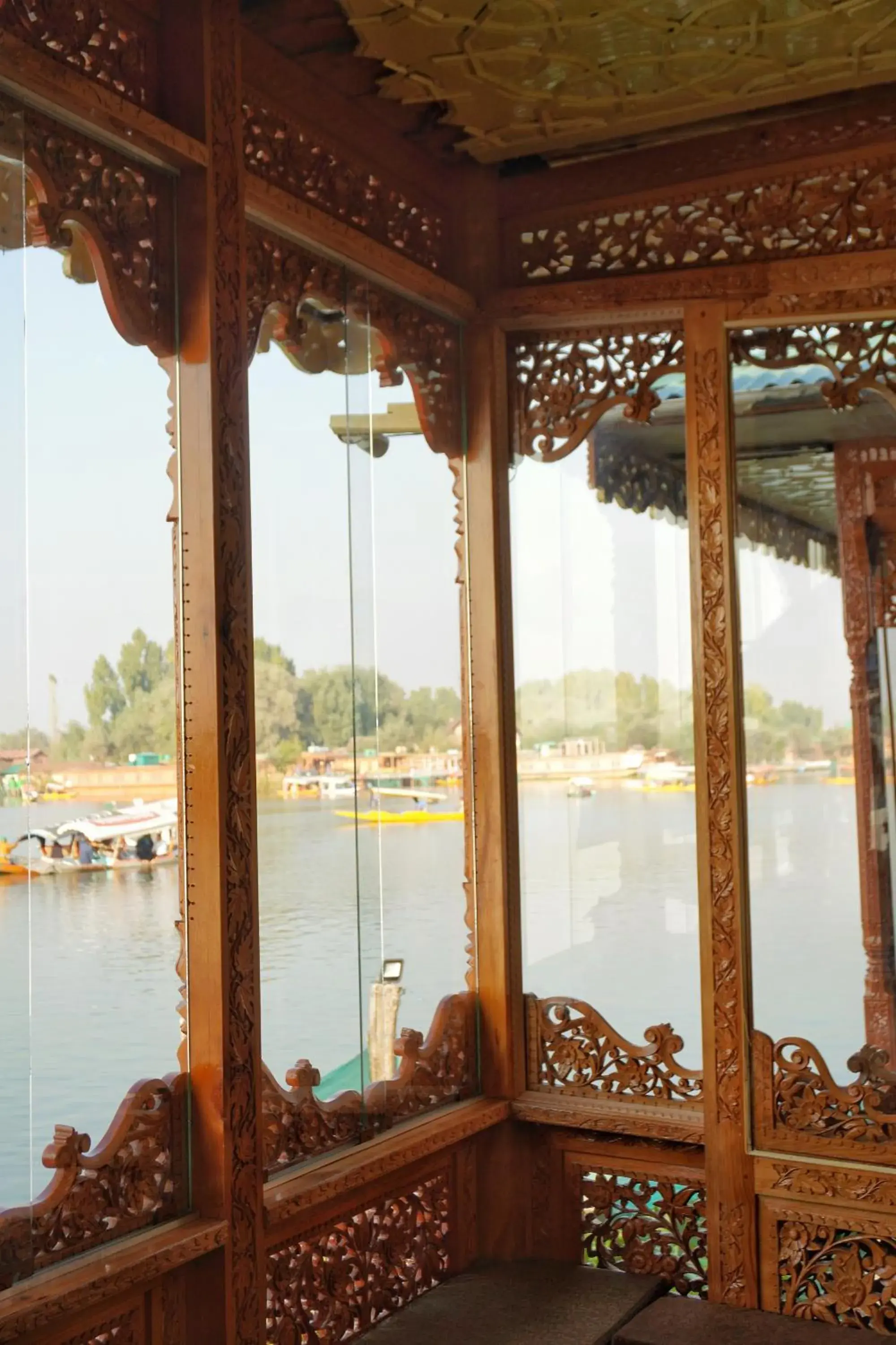 Lake view in Swan Group of Houseboats, Golden Dal Lake Lake view in Swan Group of Houseboats, Golden Dal Lake