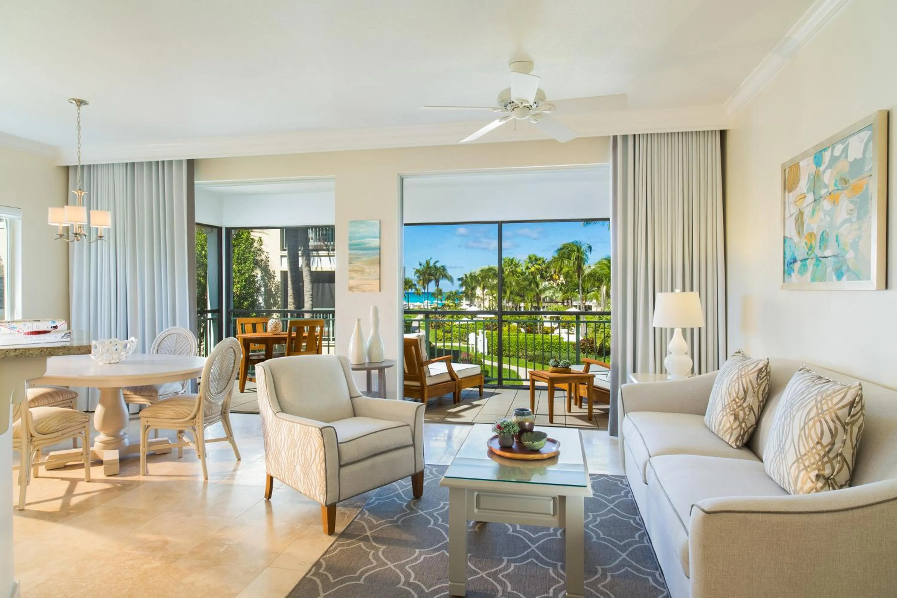 Living room in The Sands at Grace Bay