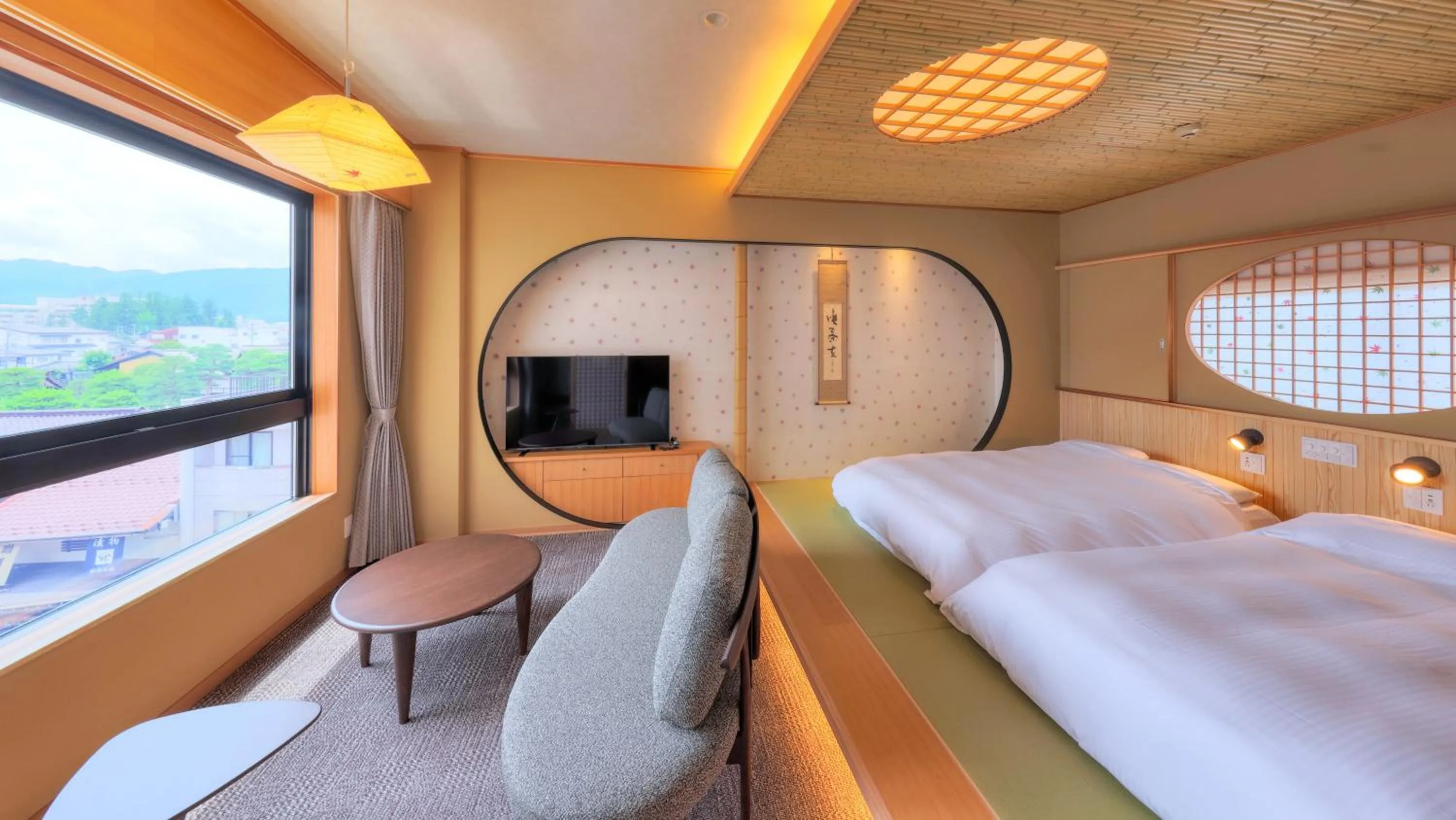 Photo of the whole room, Bed in Honjin Hiranoya Annex