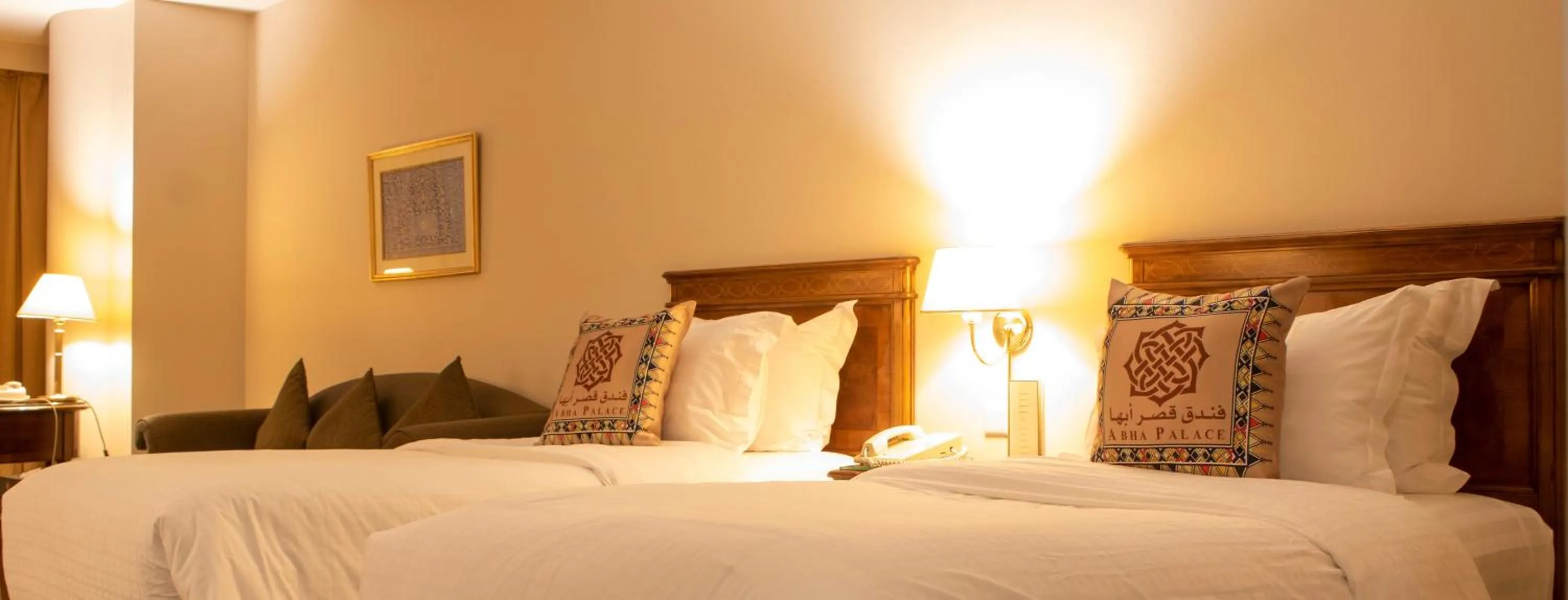 Bed in Abha Palace Hotel