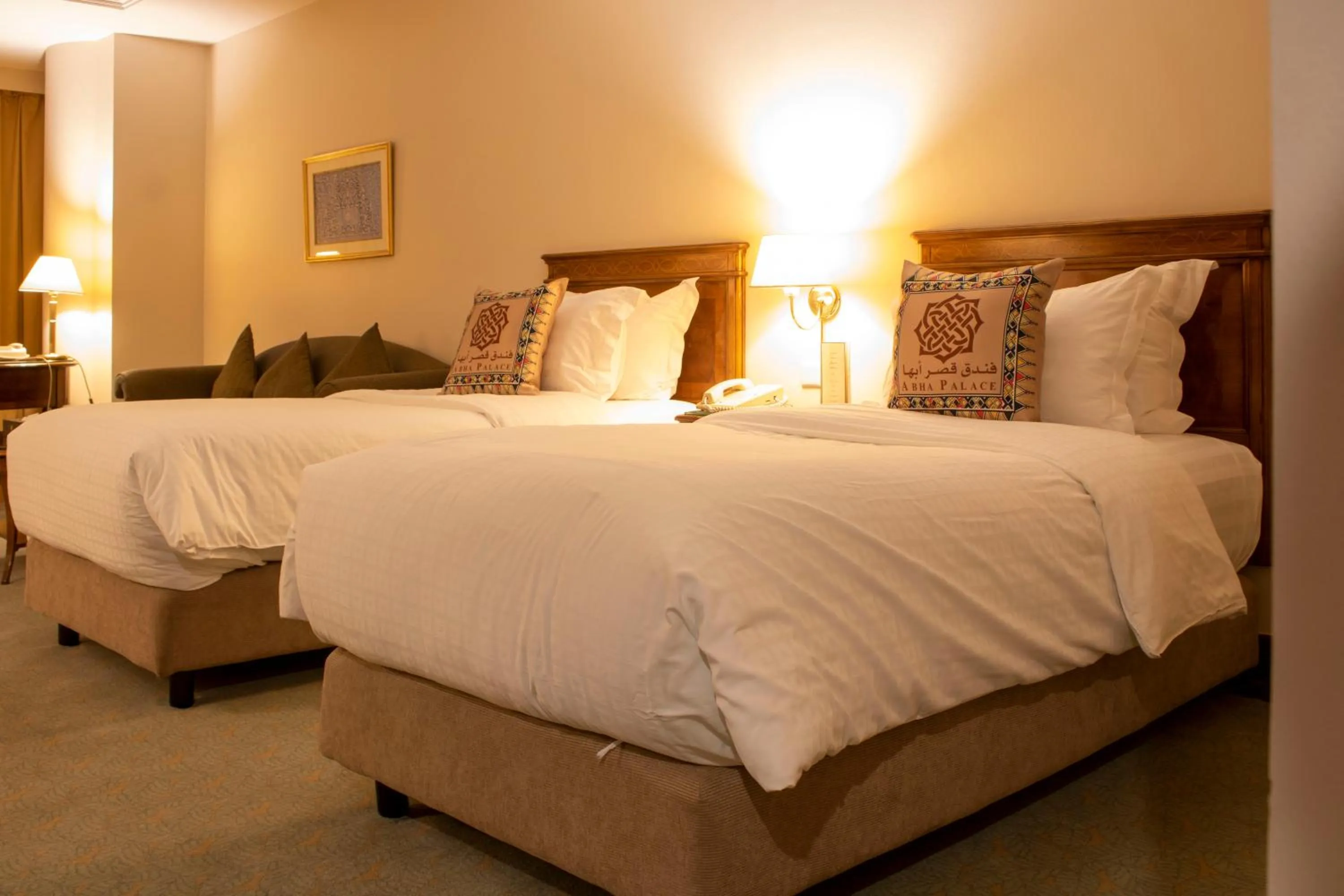 Bed in Abha Palace Hotel