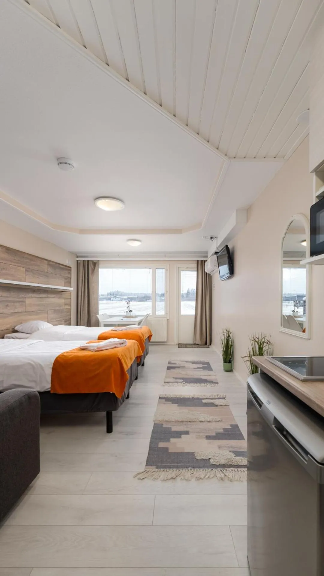 Bed in Jääskän Loma Apartment Hotel Härmä