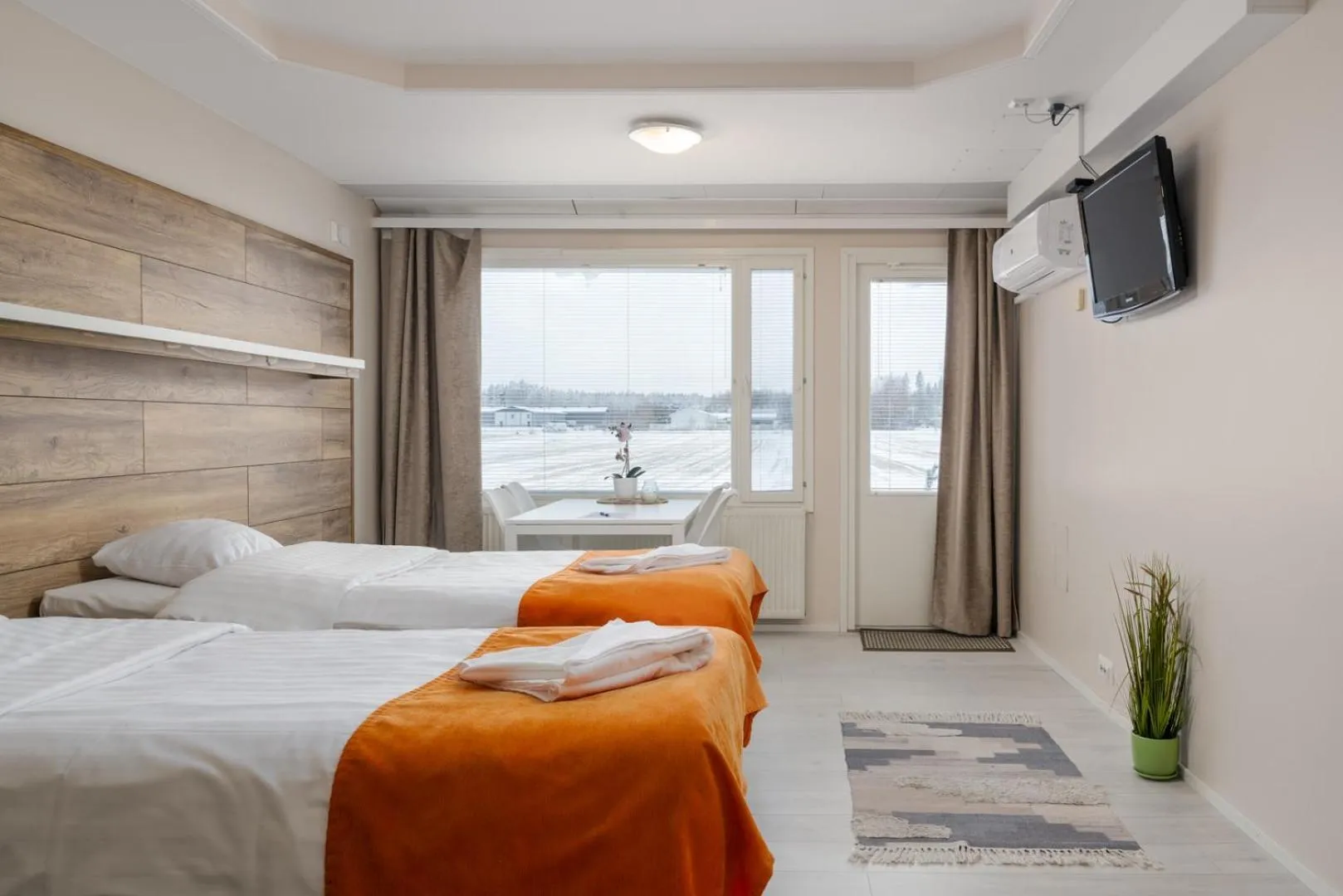 Bed in Jääskän Loma Apartment Hotel Härmä