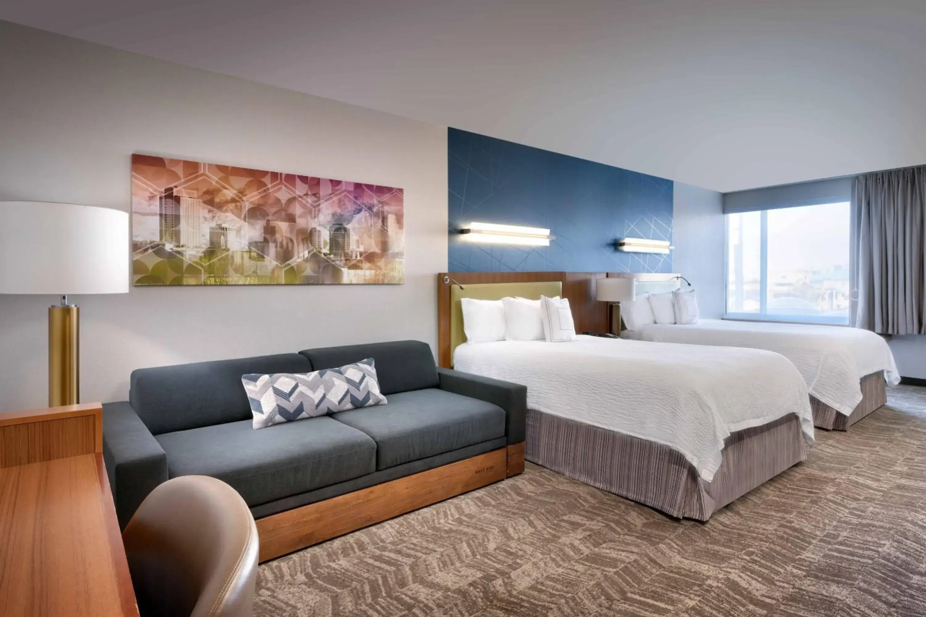 Suite with Two Queen Beds, Sofa Bed and Adapted Tub - Mobility and Hearing Accessible in SpringHill Suites by Marriott Salt Lake City Draper Suite with Two Queen Beds, Sofa Bed and Adapted Tub - Mobility and Hearing Accessible in SpringHill Suites by Marriott Salt Lake City Draper