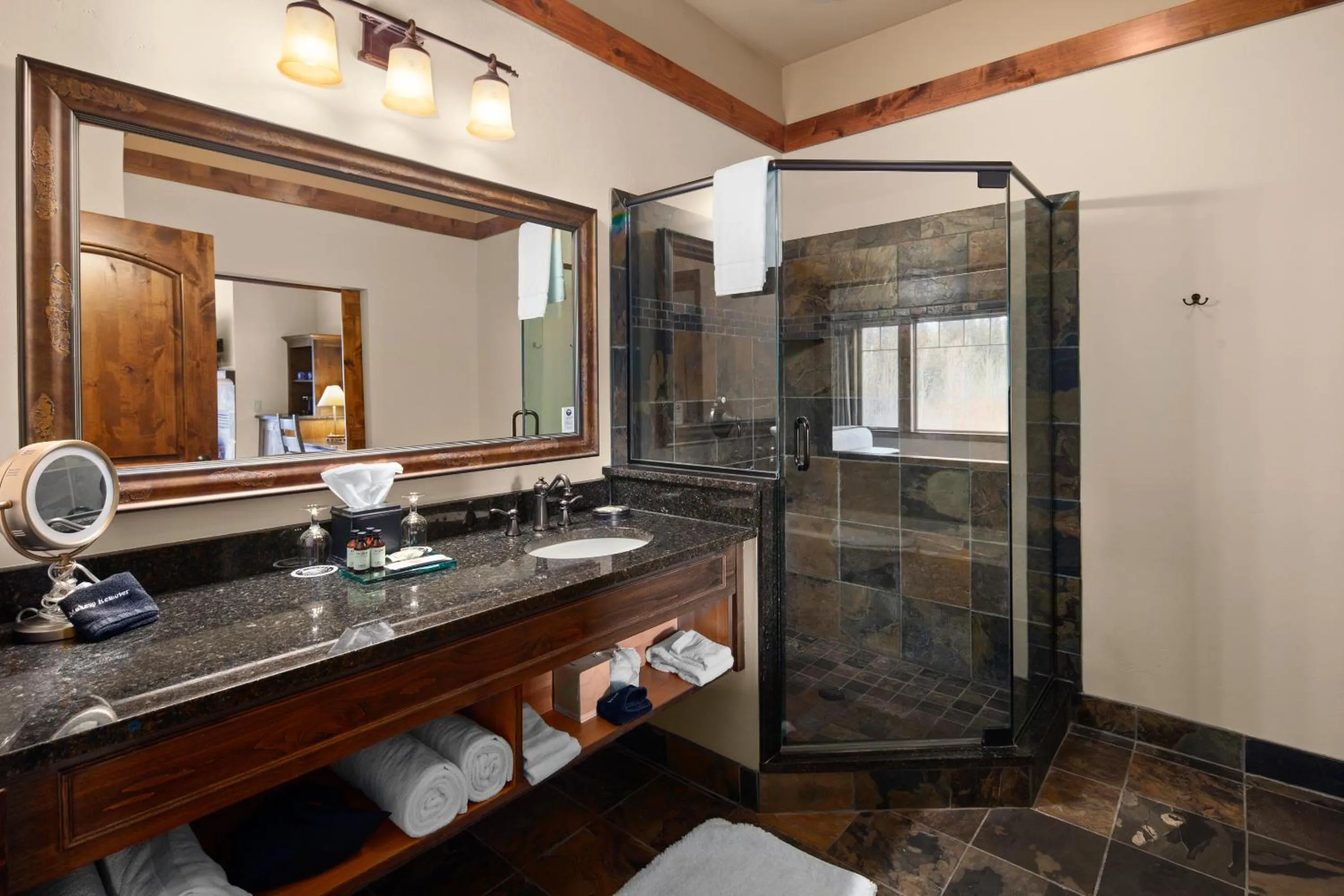 Shower in Lodge at Whitefish Lake