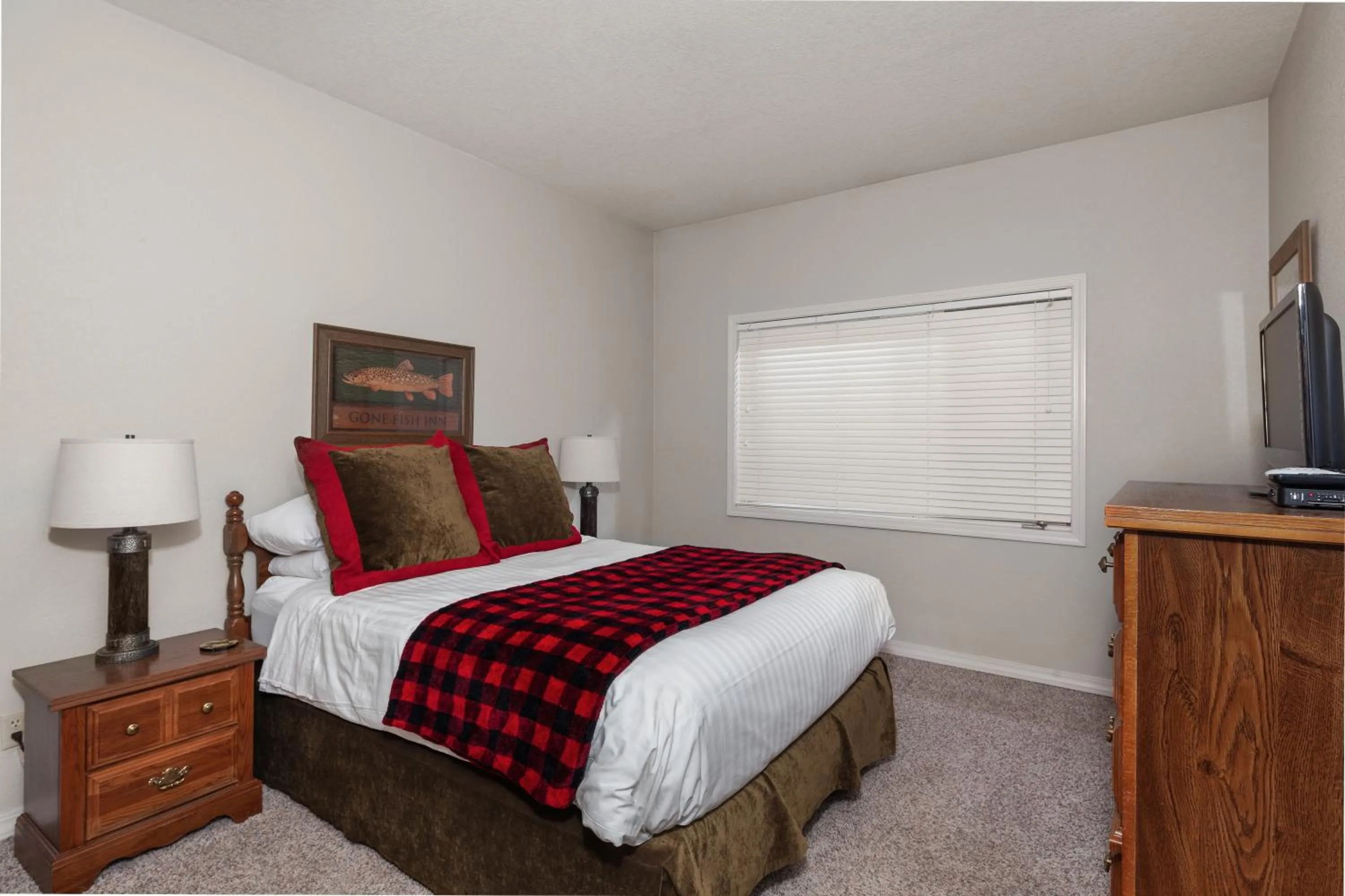 Bed in Lodge at Whitefish Lake