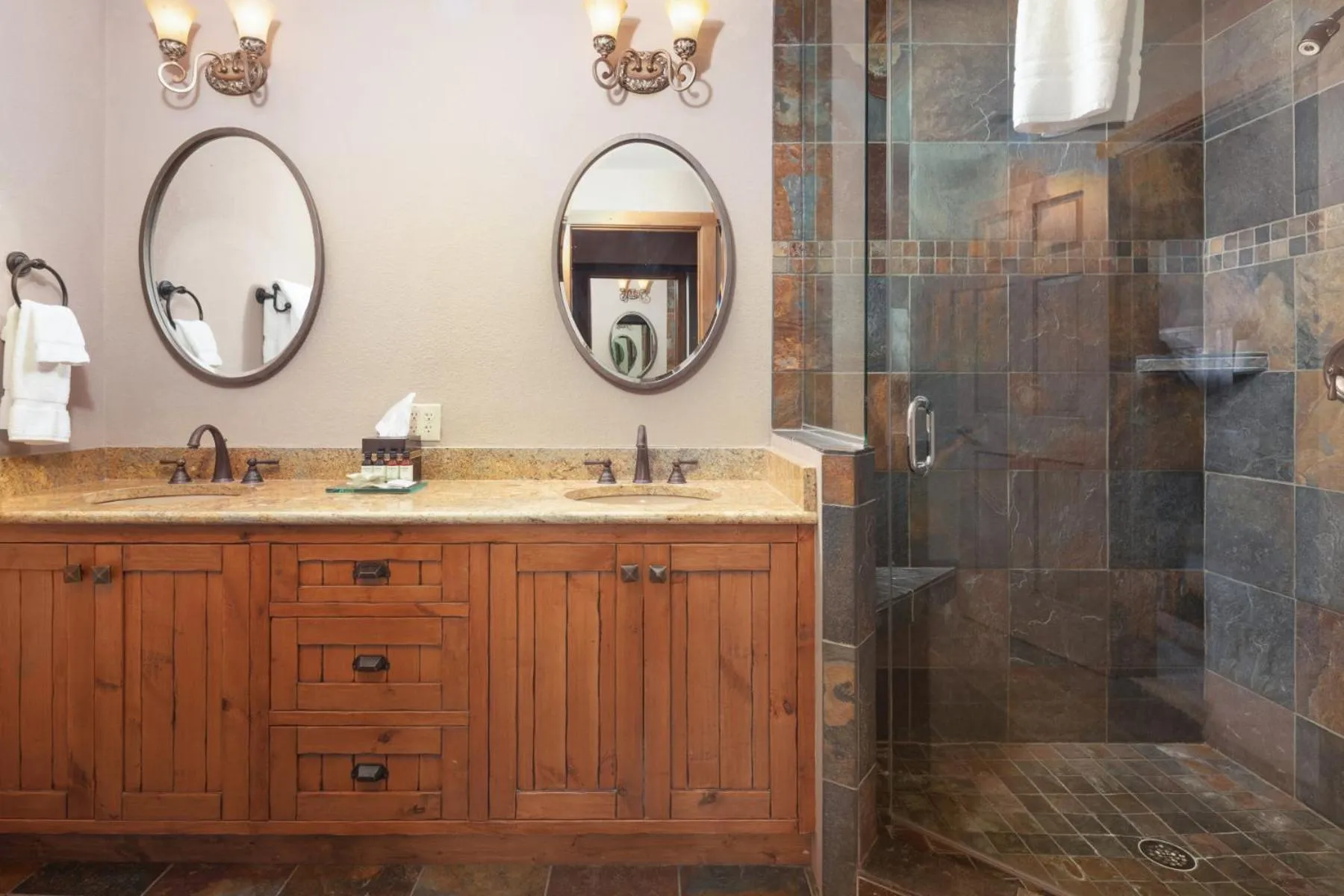 Shower in Lodge at Whitefish Lake