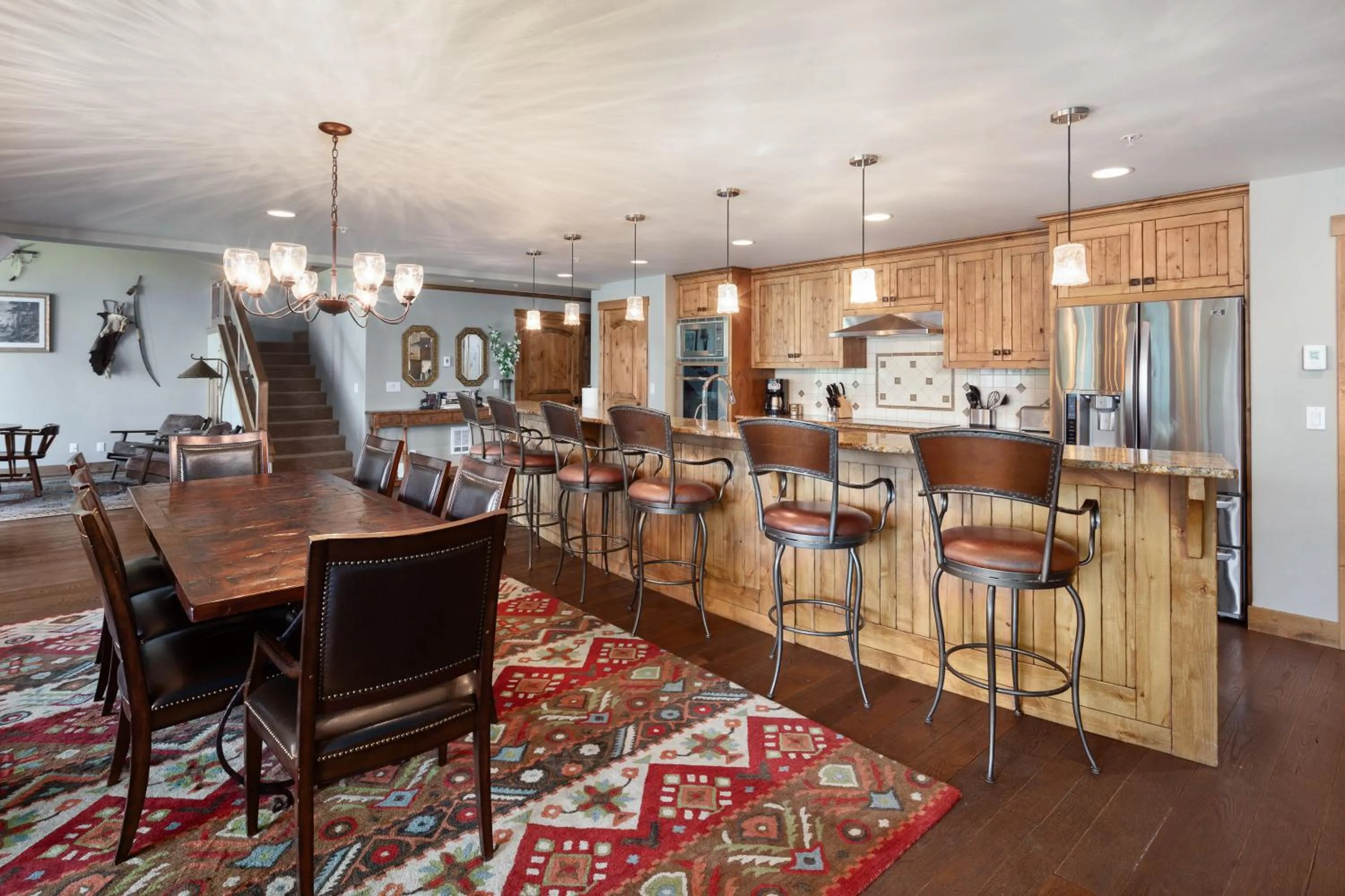 Dining area in Lodge at Whitefish Lake