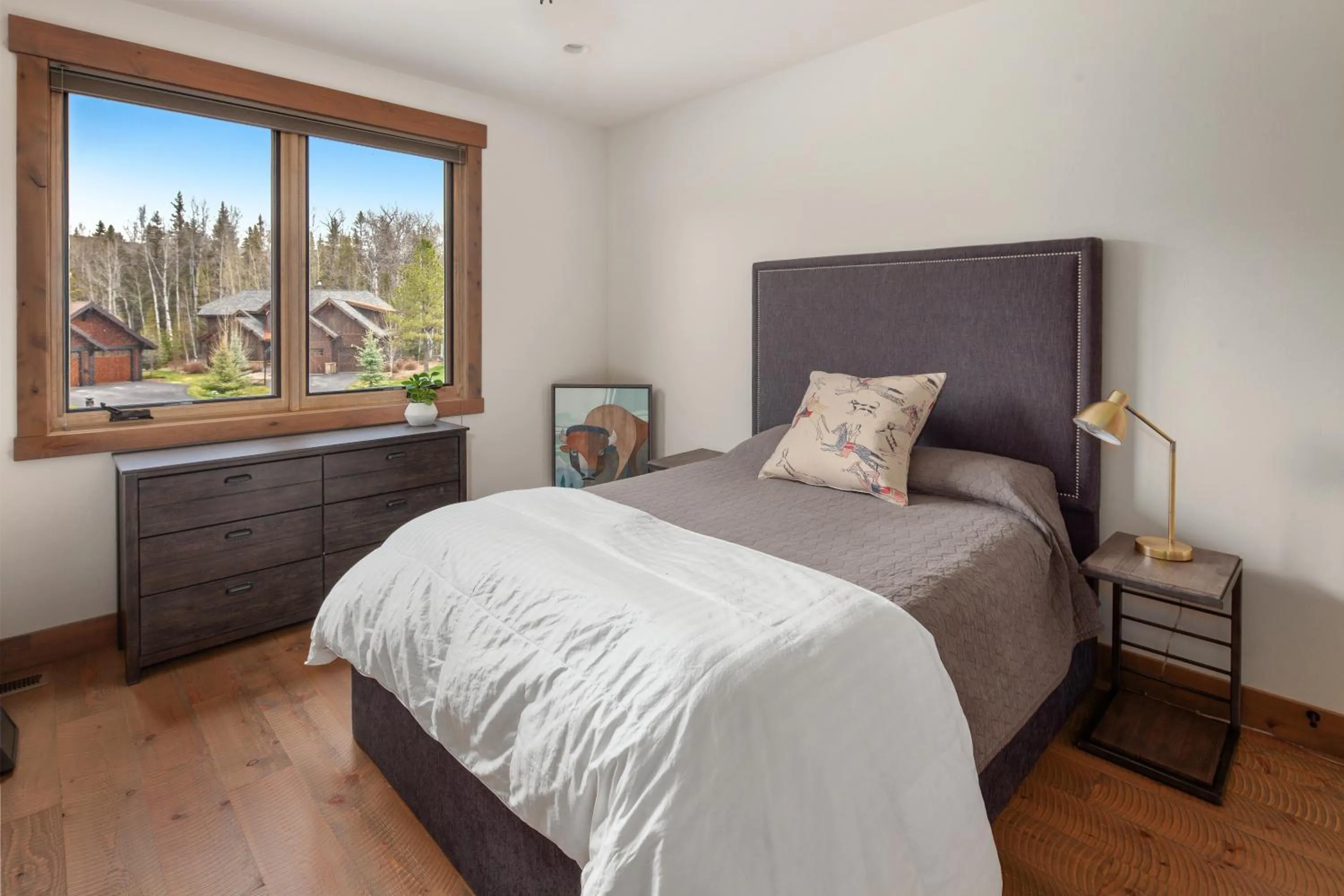 Bed in Lodge at Whitefish Lake