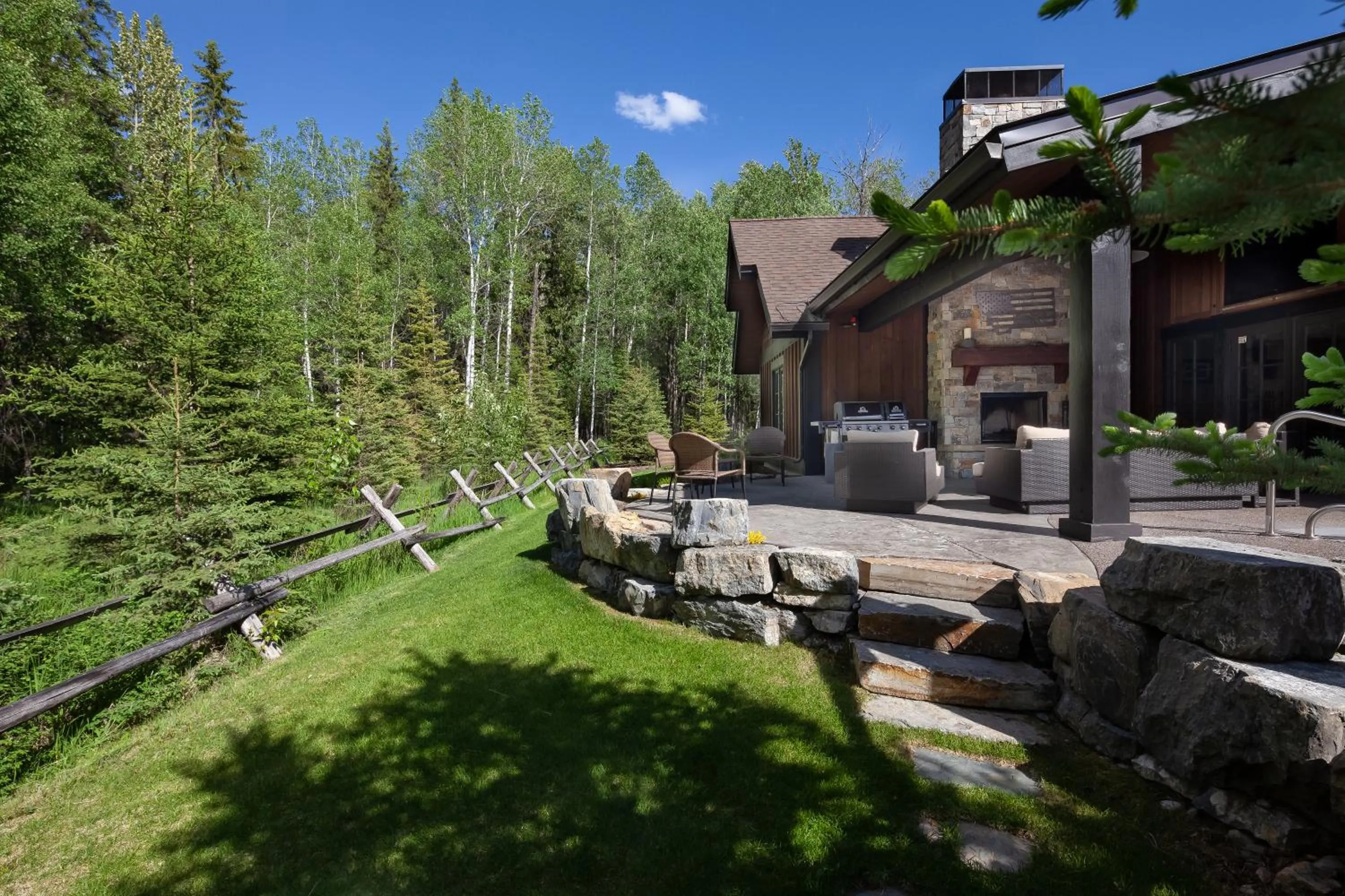 Patio in Lodge at Whitefish Lake