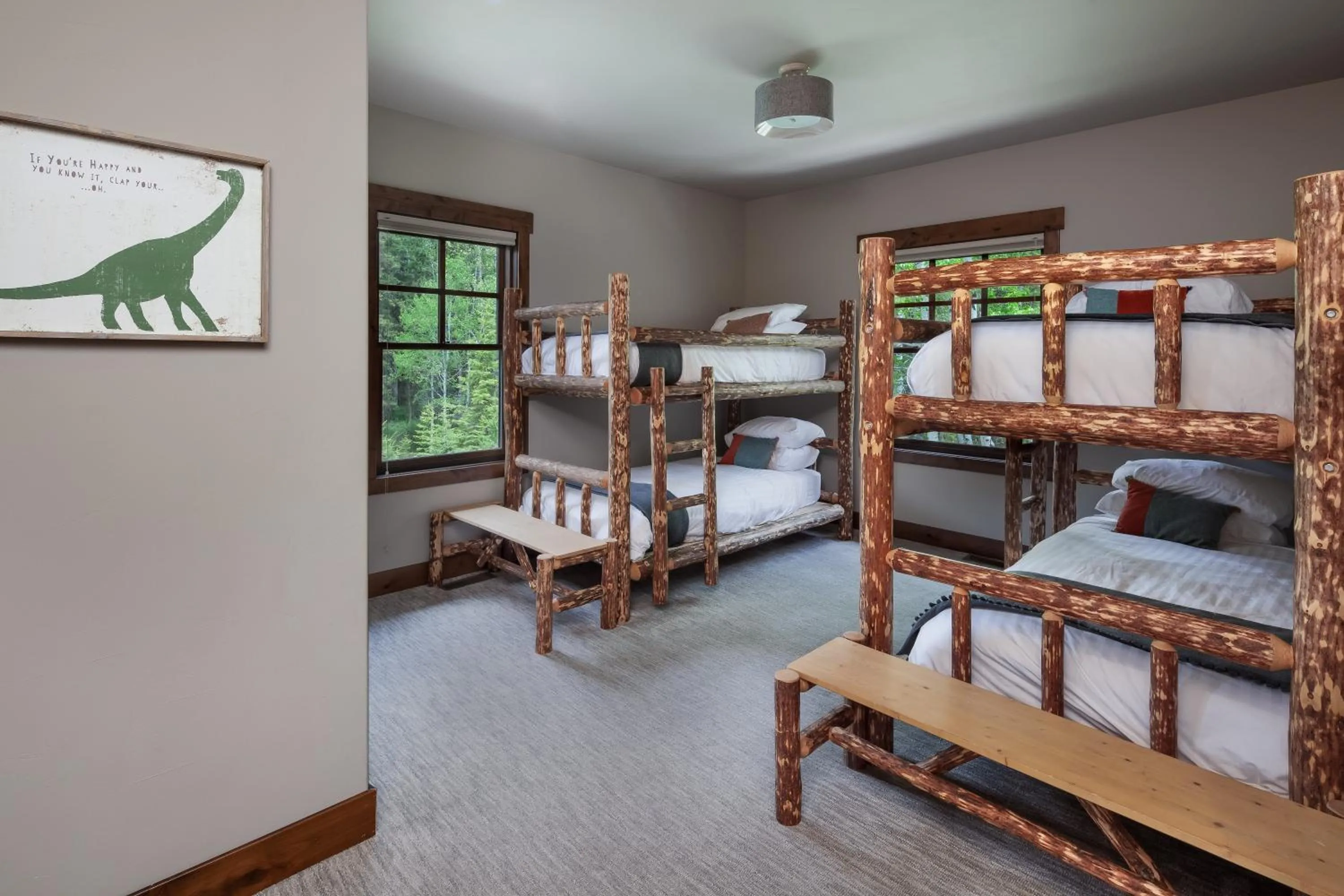 Bedroom, Bed in Lodge at Whitefish Lake