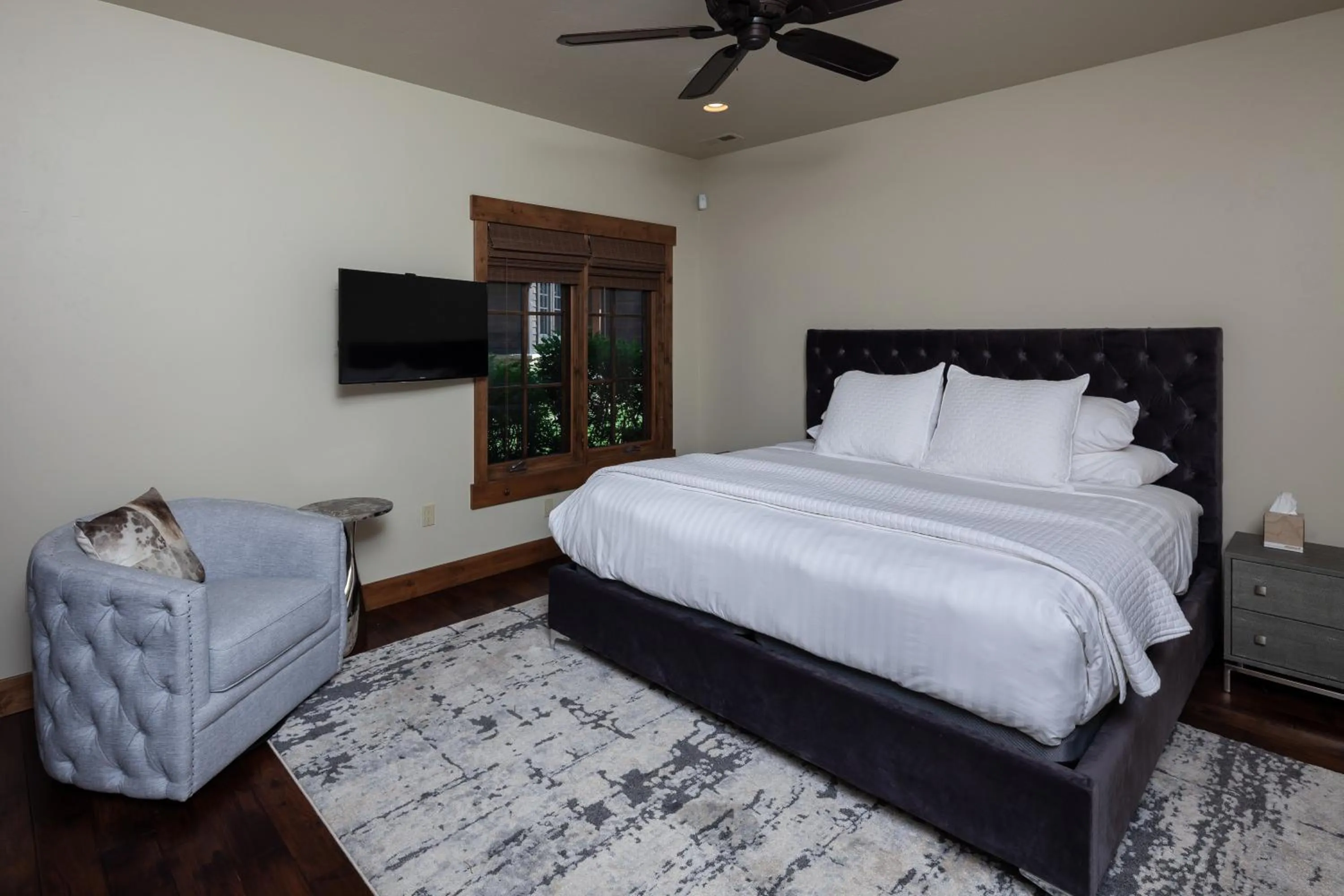 Bed in Lodge at Whitefish Lake