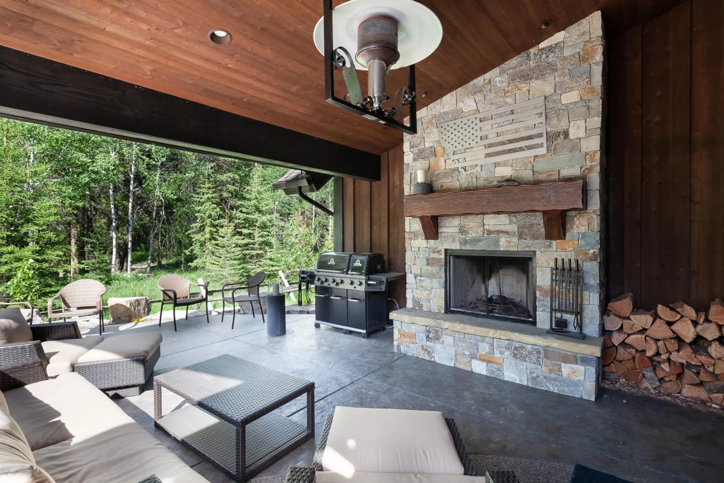 Patio in Lodge at Whitefish Lake