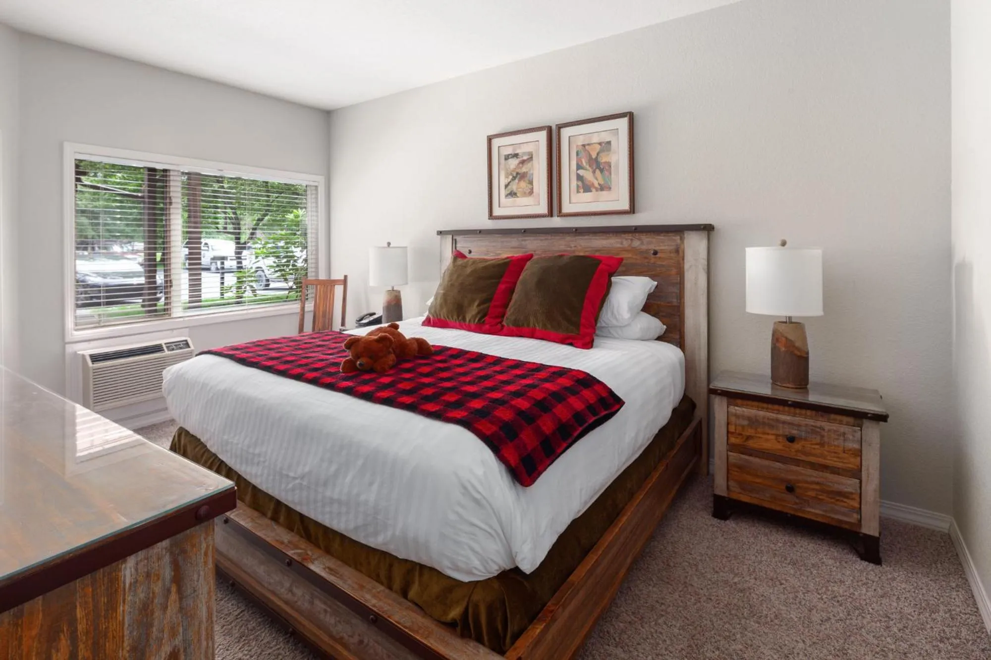 Bed in Lodge at Whitefish Lake