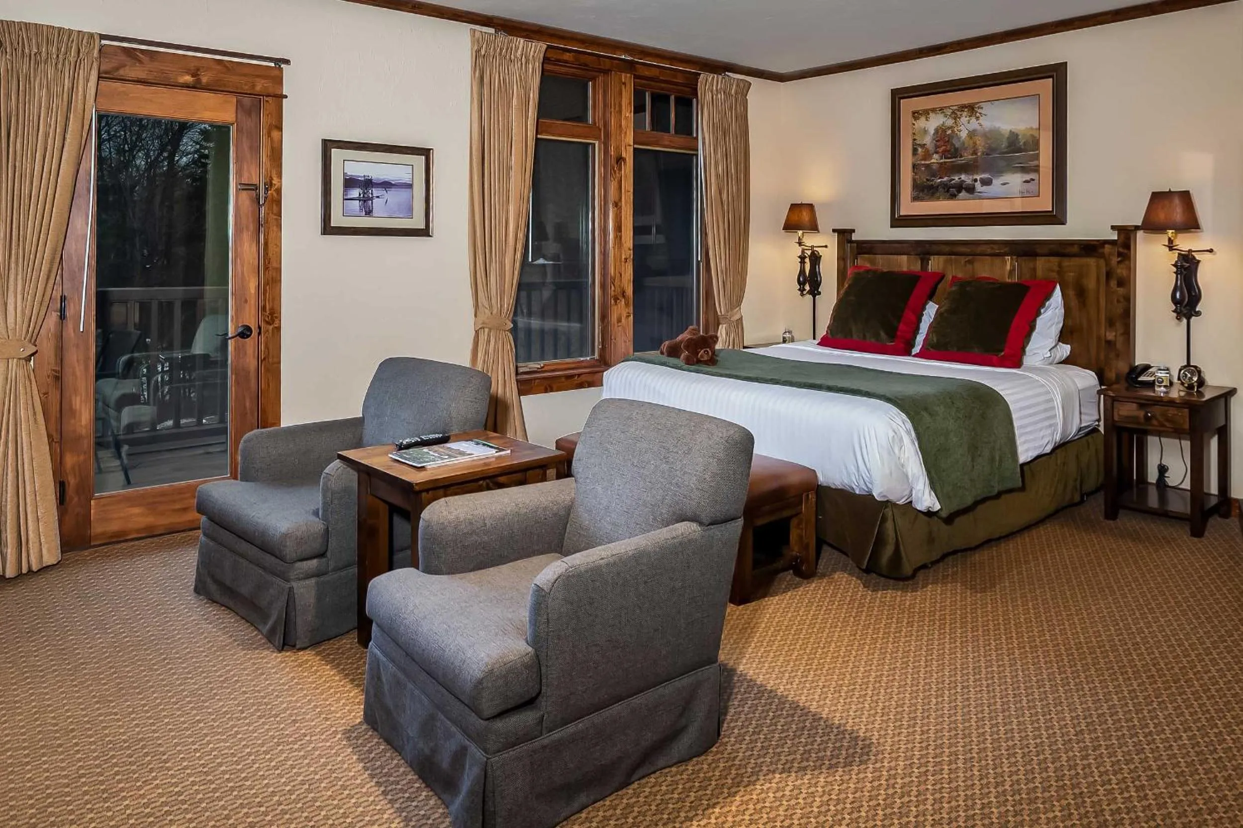 Bed in Lodge at Whitefish Lake