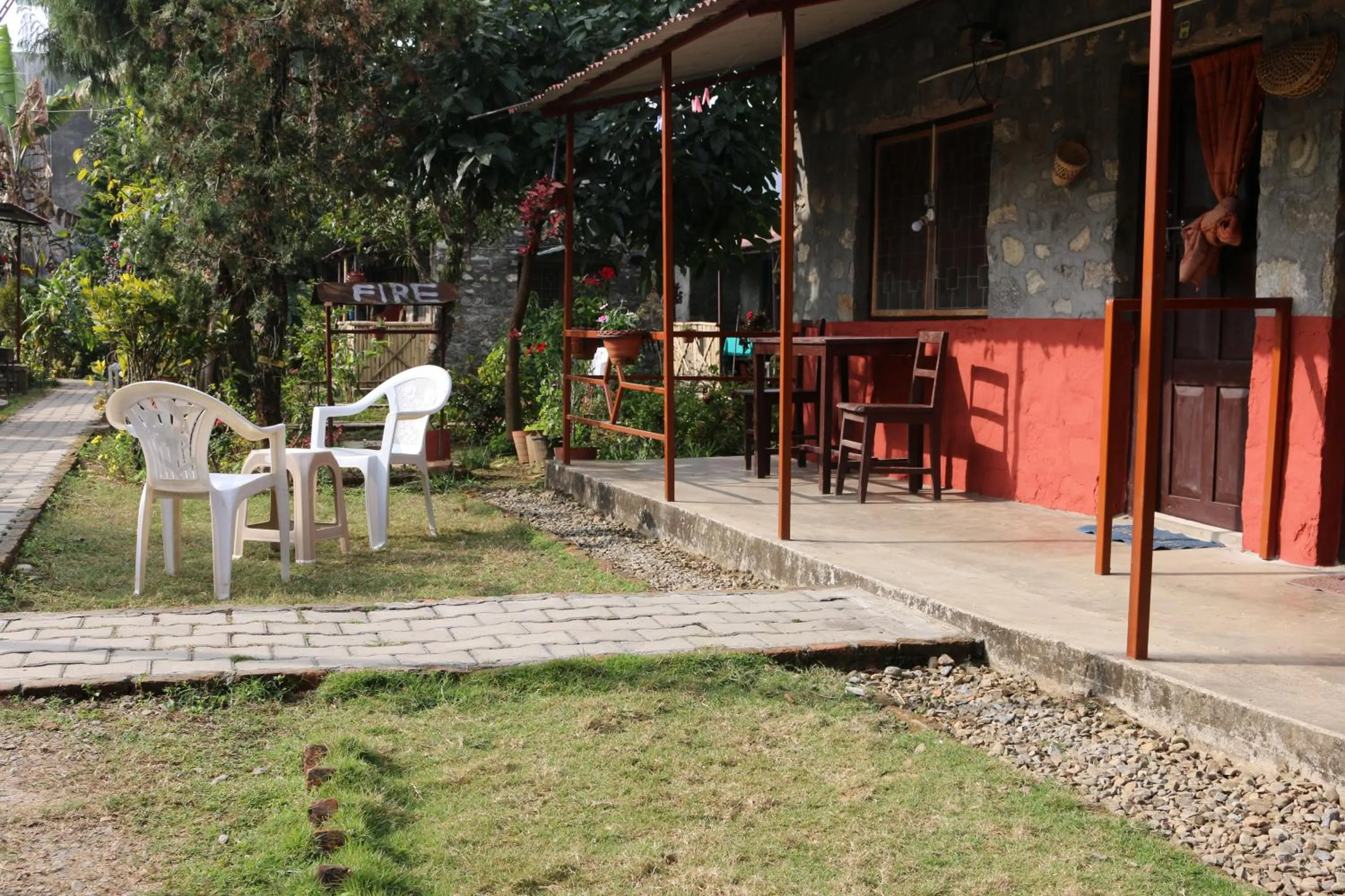 Garden view in Gurkha Lodge