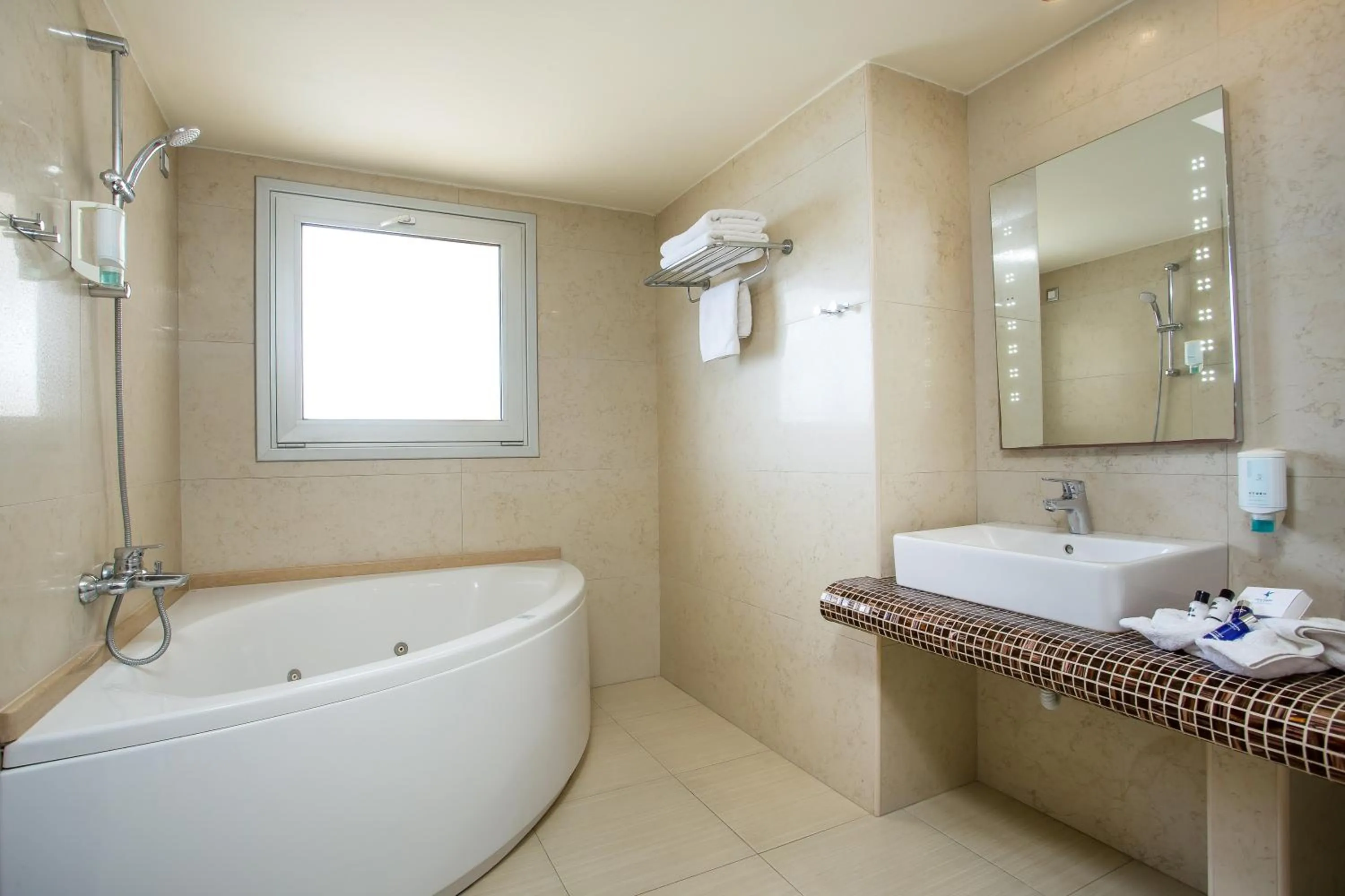 Bathroom in Pegasos Deluxe Beach Hotel