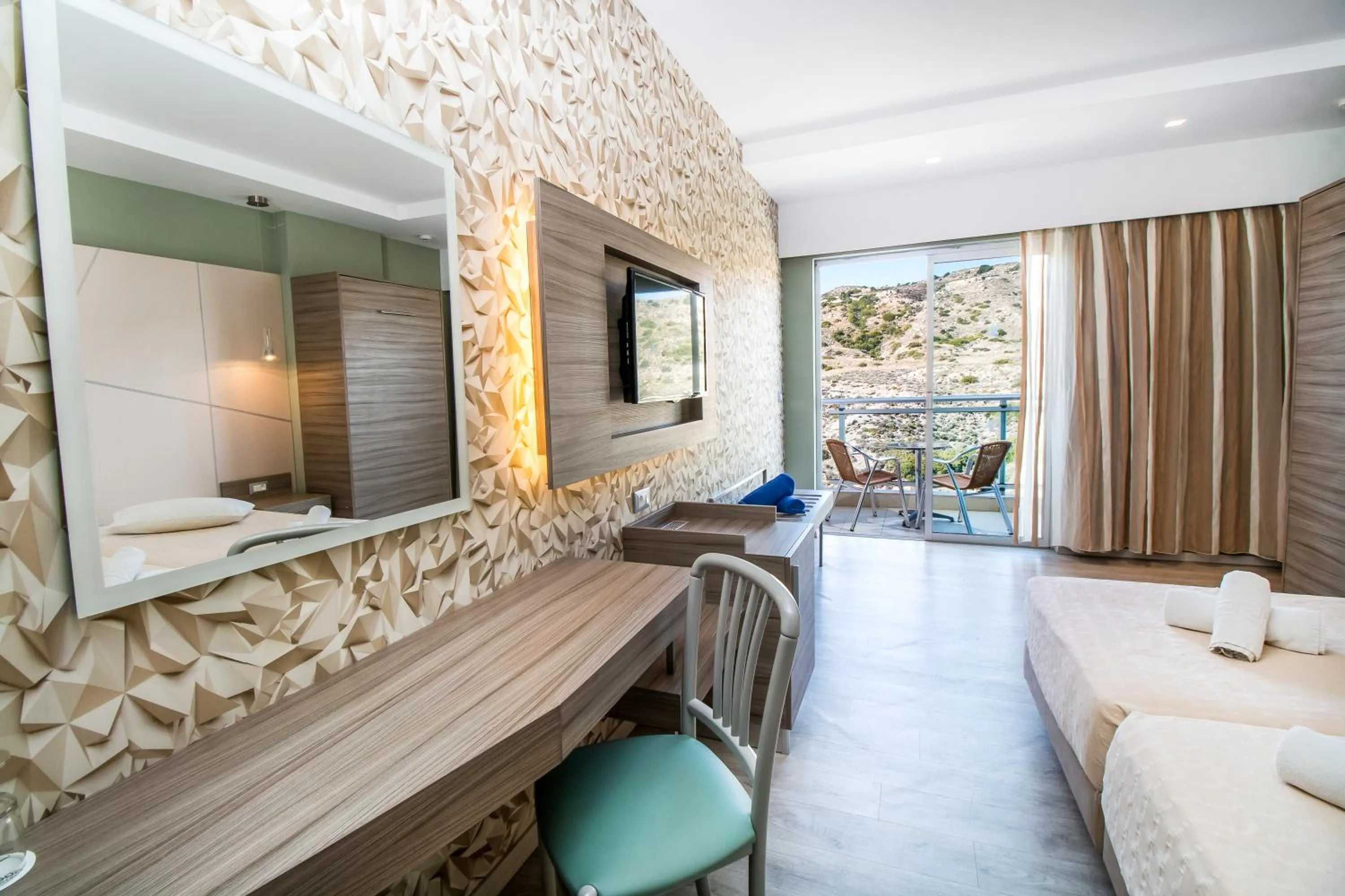 Bedroom, Bed in Pegasos Deluxe Beach Hotel