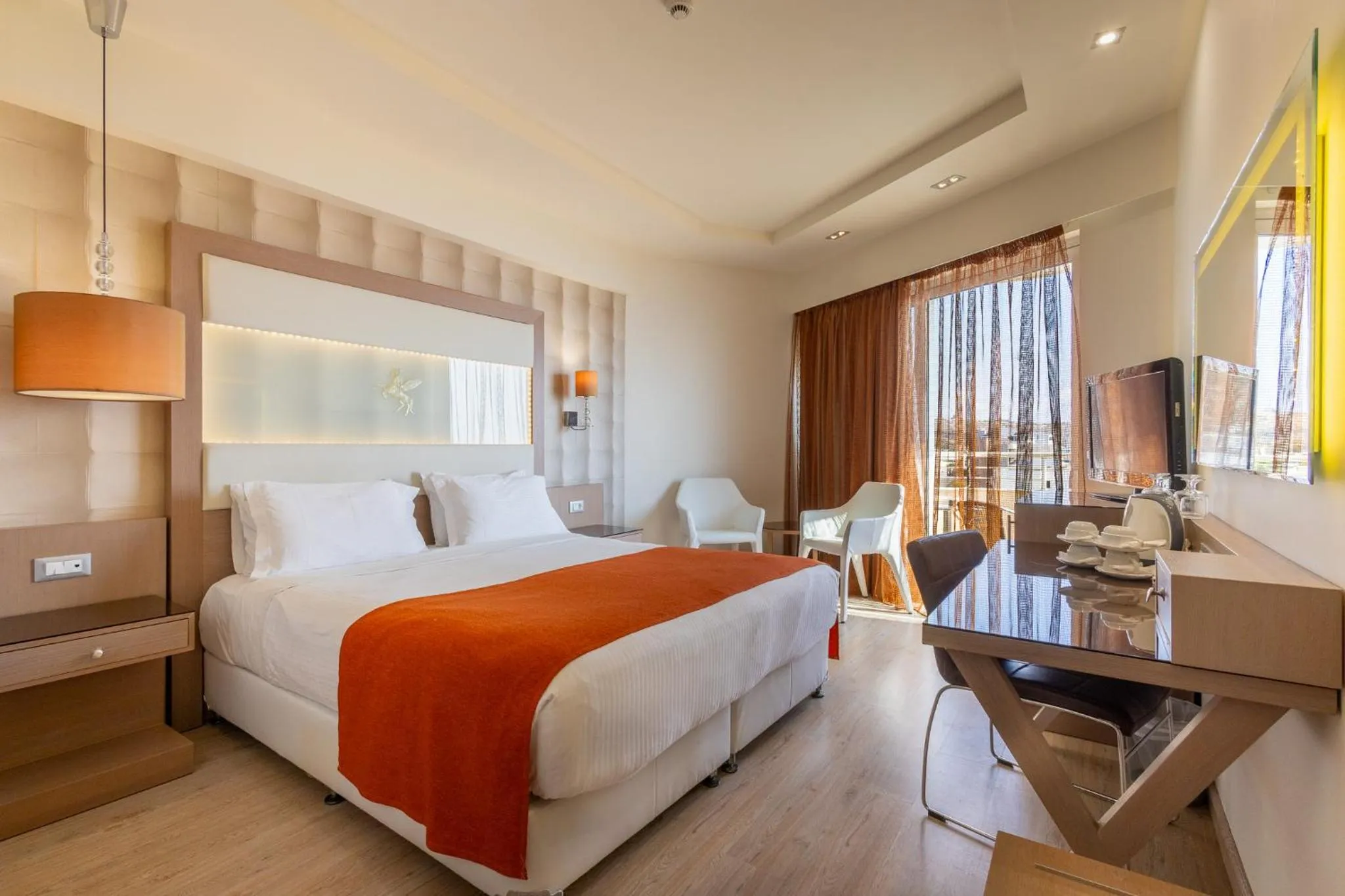 Bedroom, Bed in Pegasos Deluxe Beach Hotel