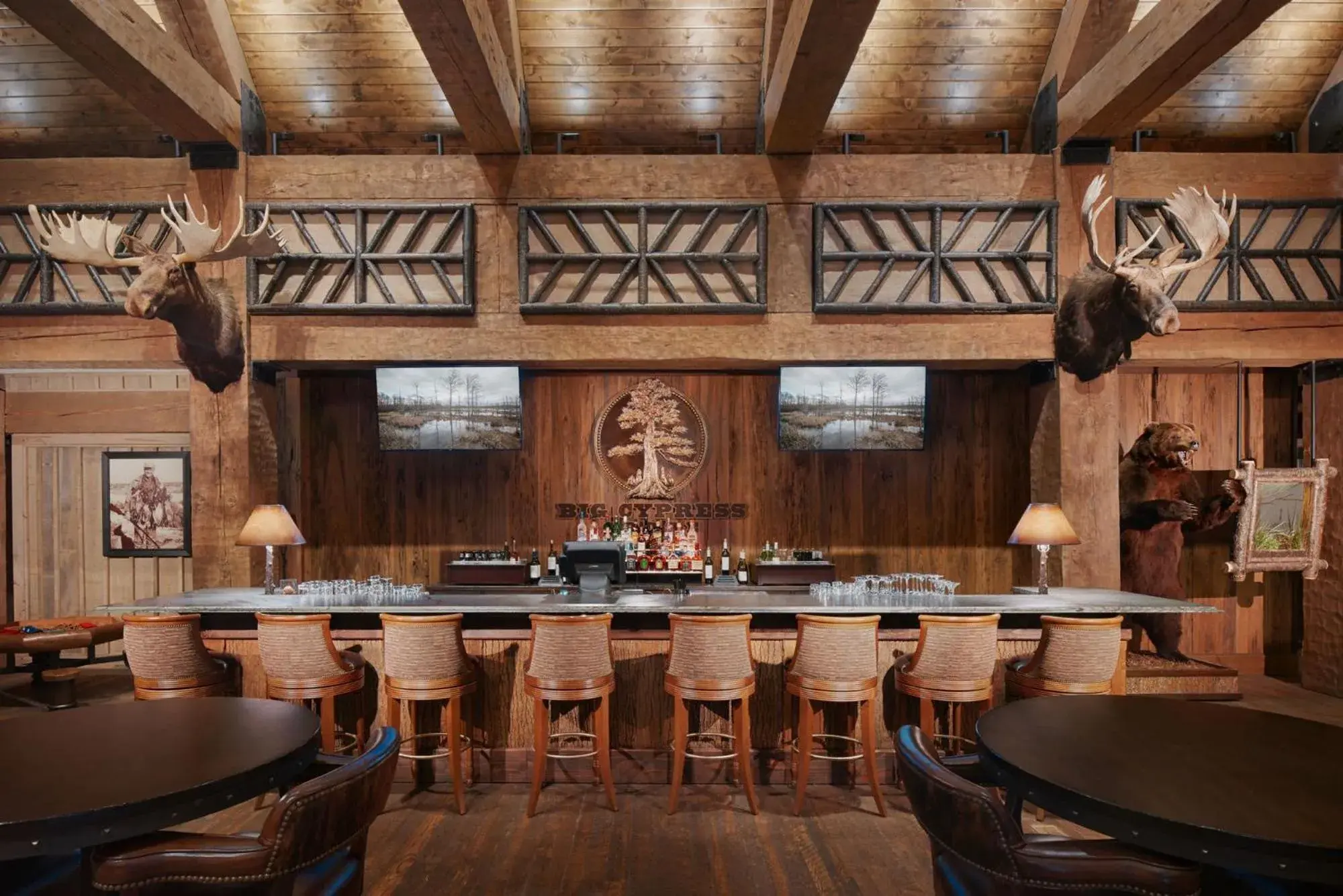 Lobby or reception in Big Cypress Lodge Lobby or reception in Big Cypress Lodge
