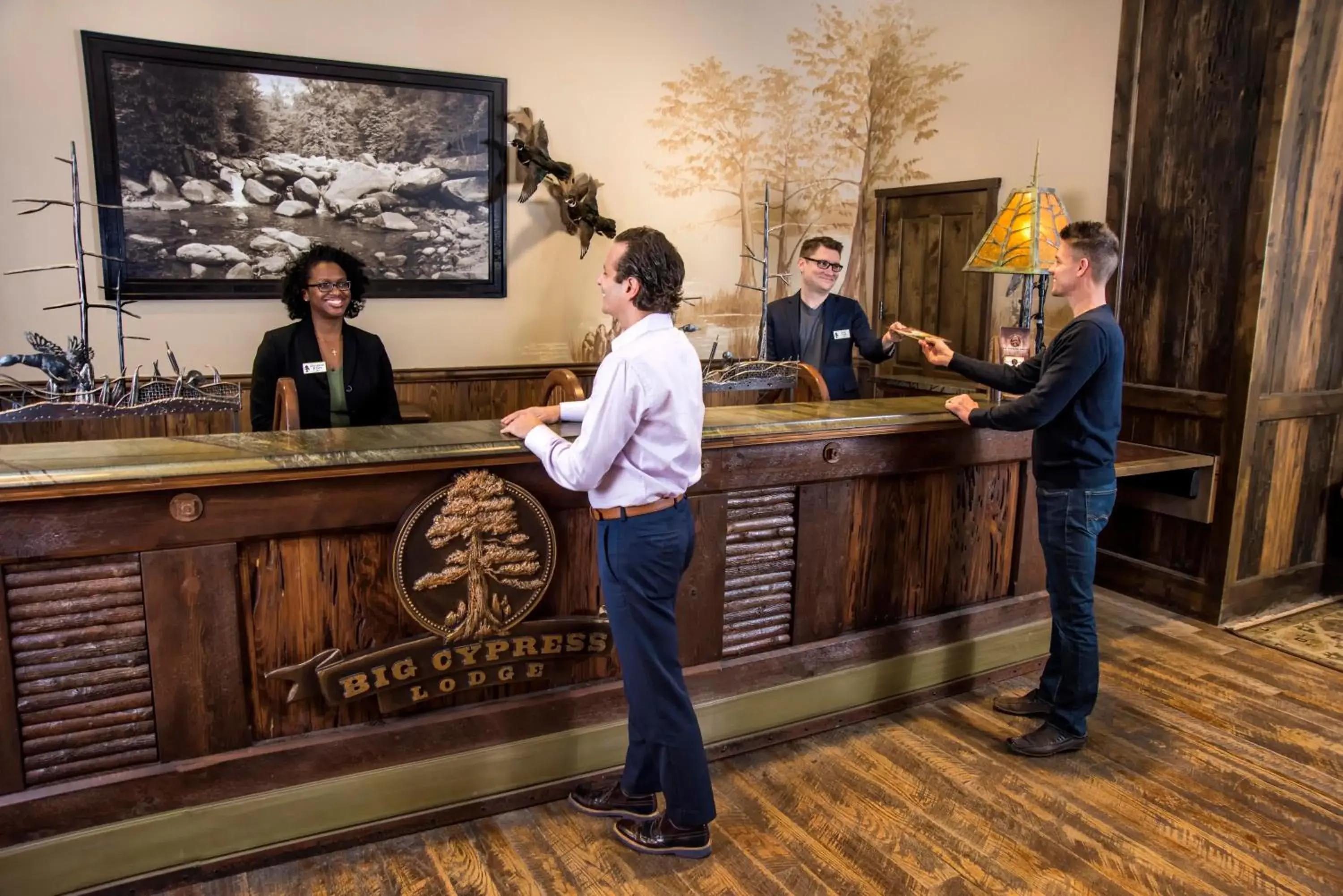 Lobby or reception in Big Cypress Lodge Lobby or reception in Big Cypress Lodge