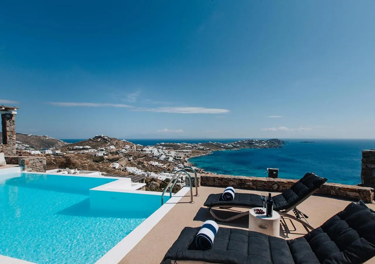 Pool view in Diana Villa Mykonos