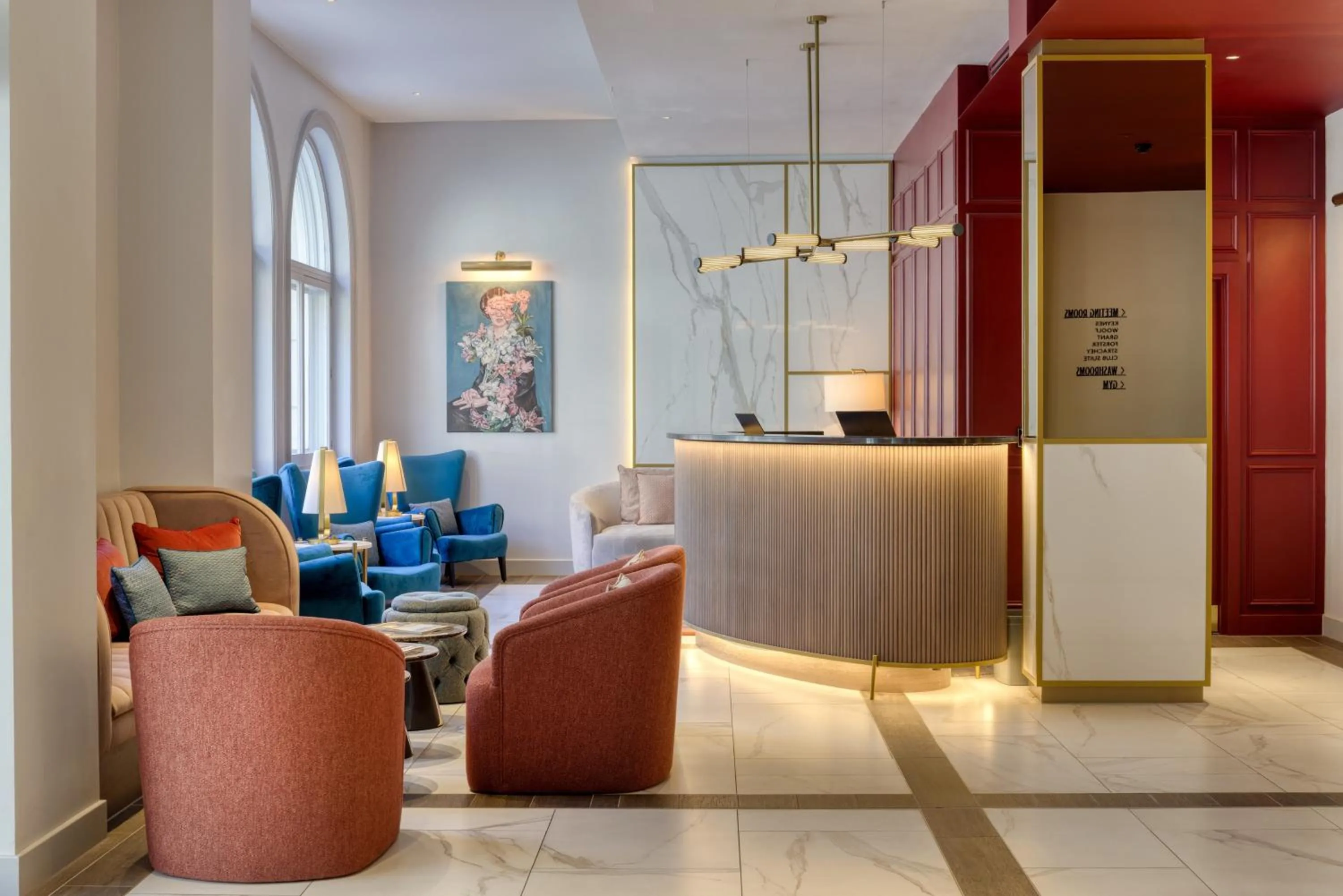 Seating area in The Memoir Club, formerly Ambassadors Bloomsbury