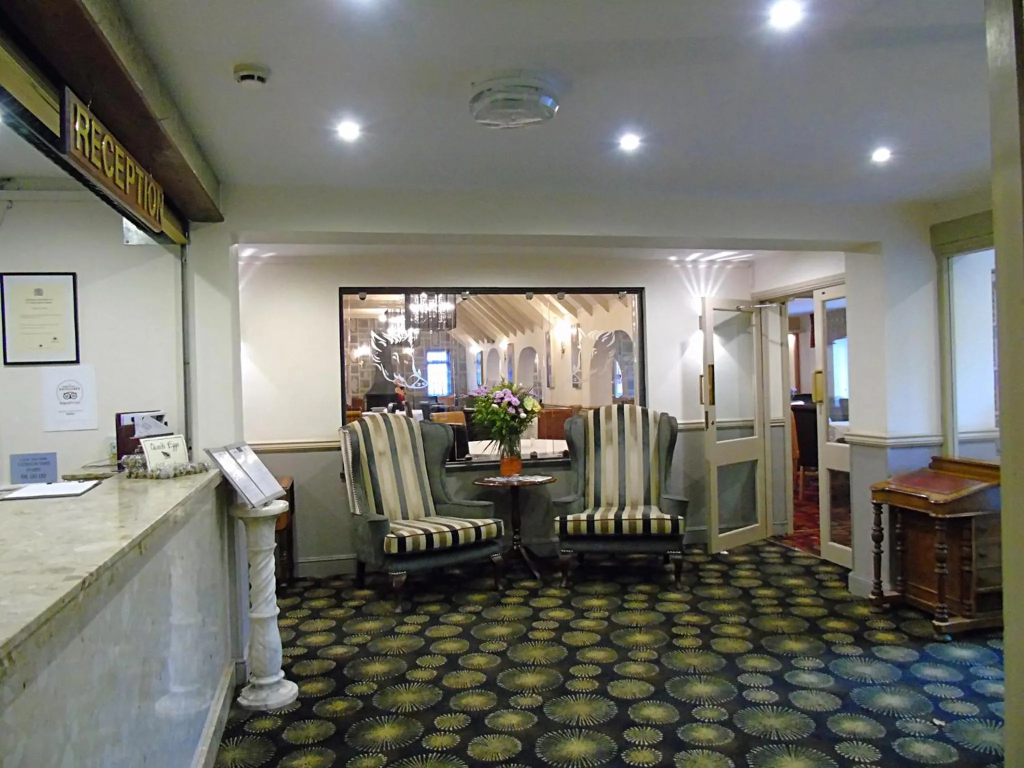 Lobby or reception in The Boars Head Hotel
