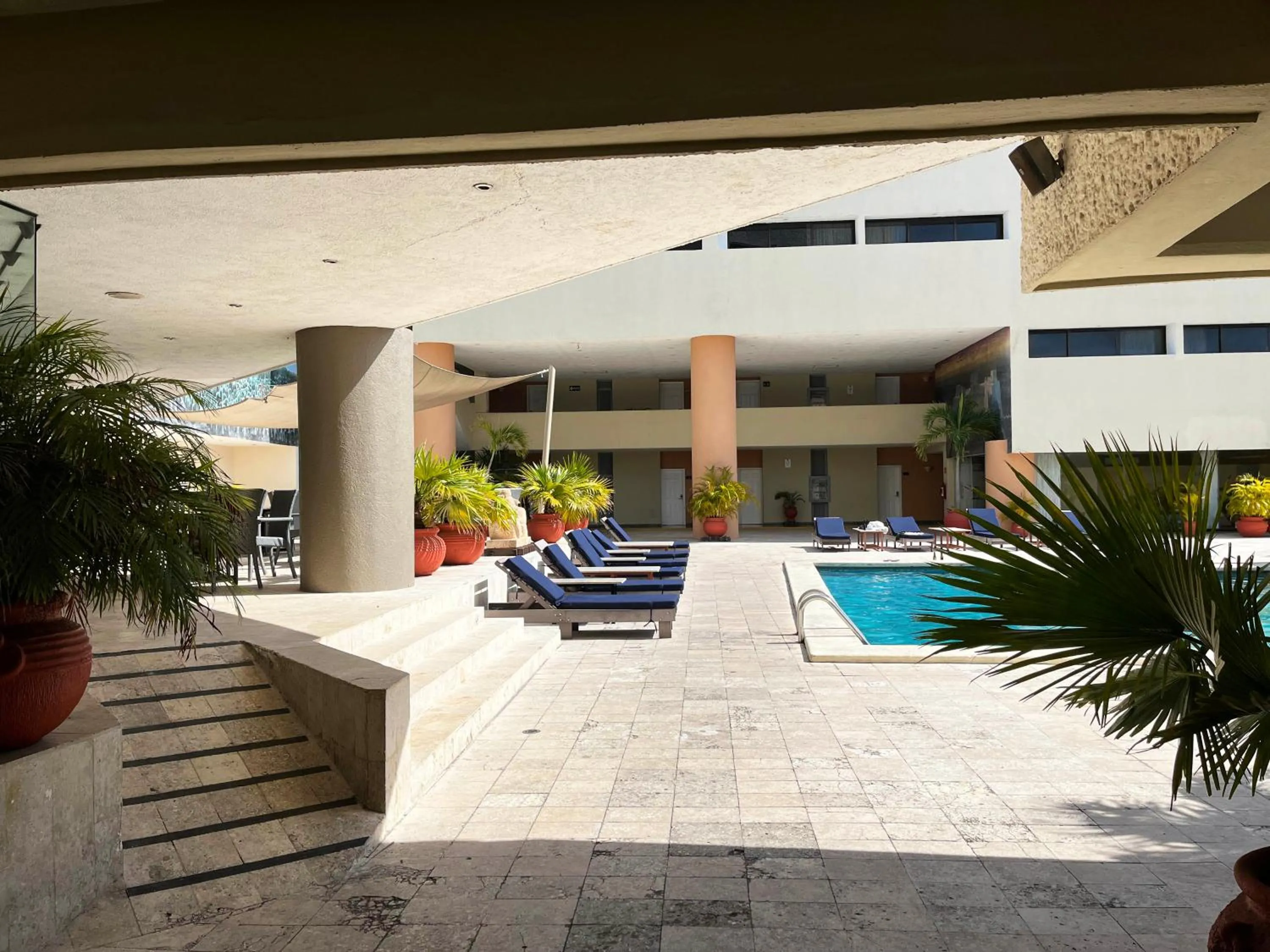 Pool view in Hotel Los Aluxes